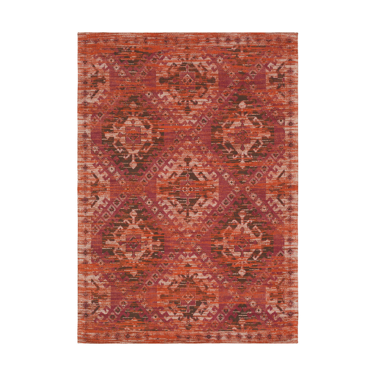 Amsterdam 36 X 24 inch Red and Orange Area Rug, Cotton