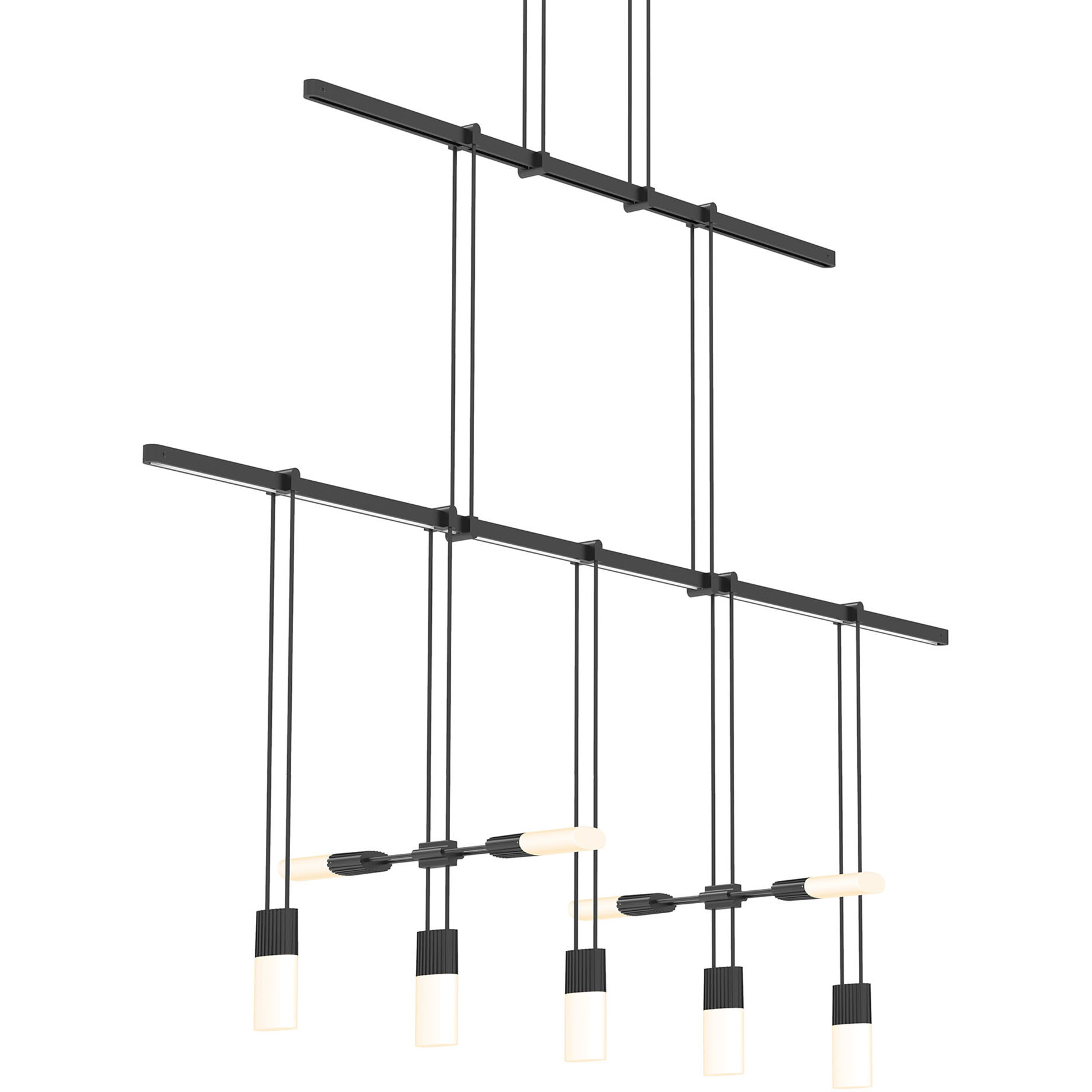 Suspenders LED 36 inch Satin Black Pendant Ceiling Light