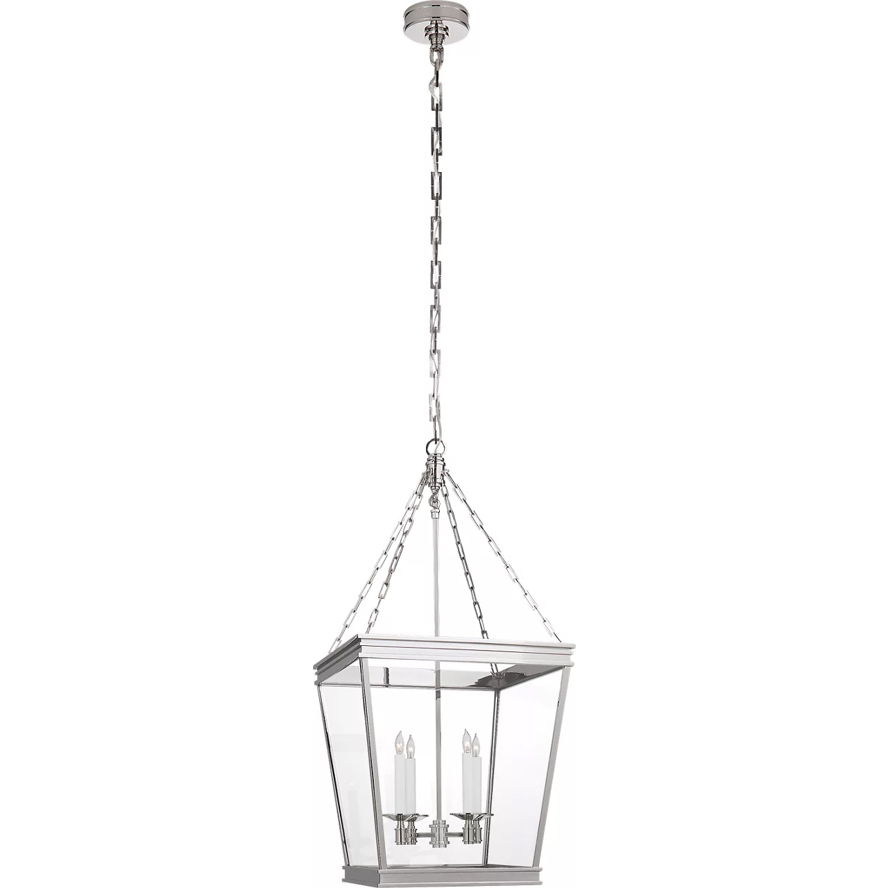 Chapman & Myers Launceton 4 Light 17 inch Polished Nickel Linear Lantern Pendant Ceiling Light, Medium