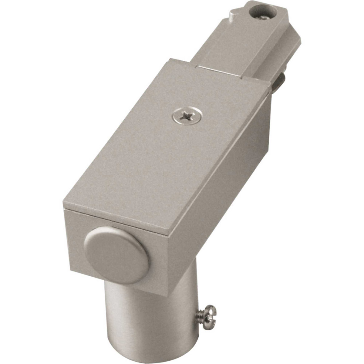 Alpha Trak 120 Brushed Nickel Track Top and End Feed for Romex Ceiling Light