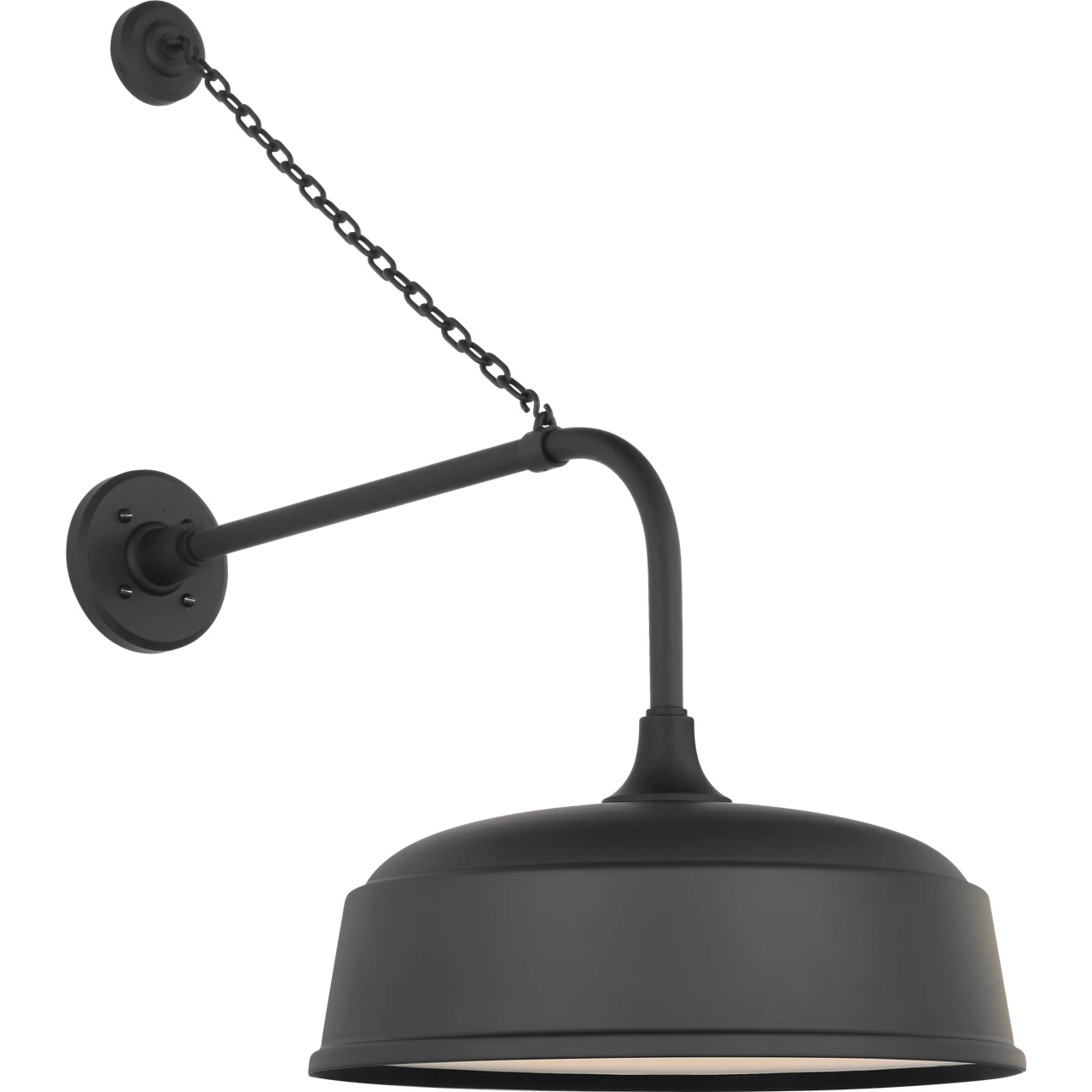 Thomas O'Brien Academy Barn Light LED 30 inch Matte Black Anchored Rex Barn Light in 16" Matte Black Rockhouse Shade