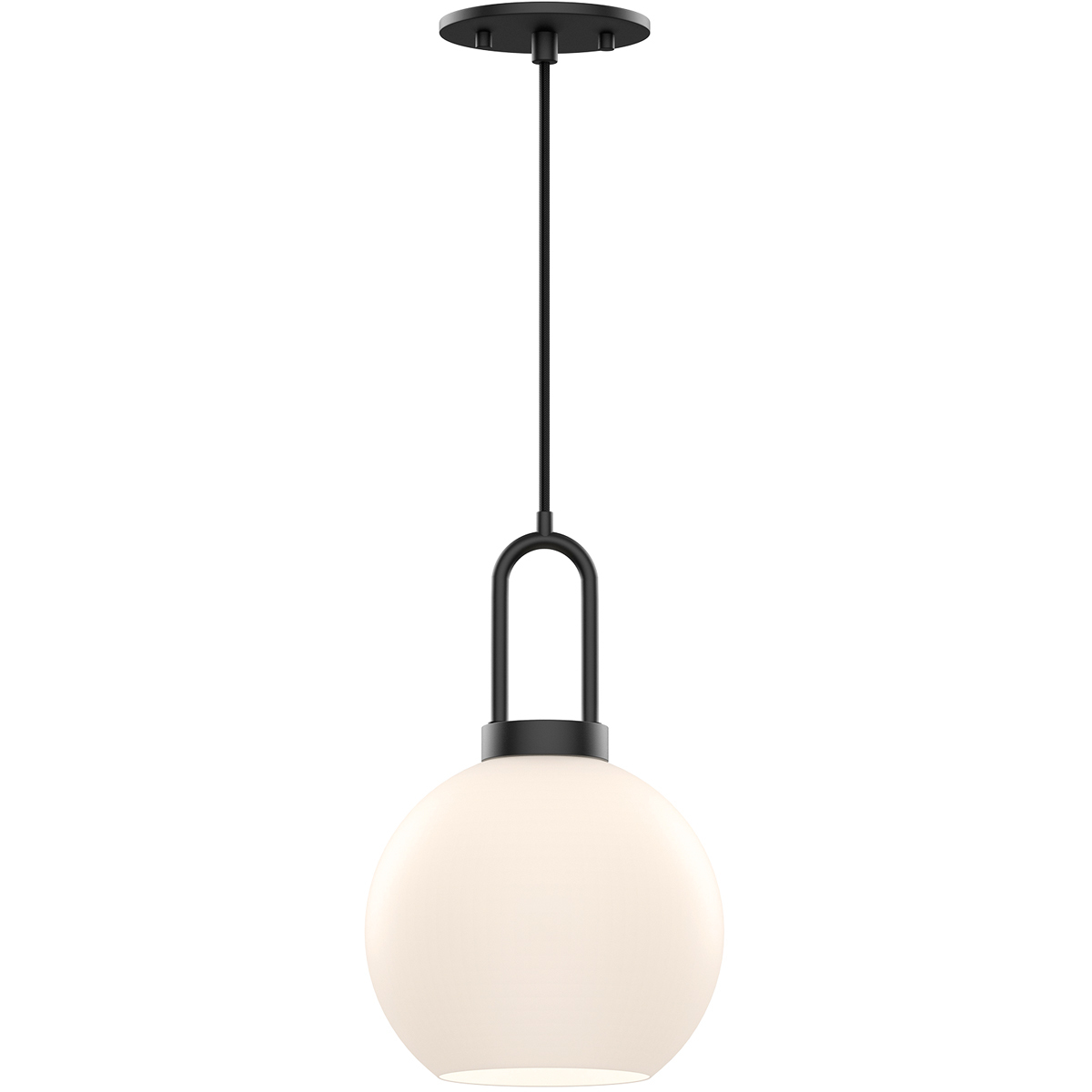 Alora Mood Soji 1 Light 7.88 inch Matte Black Pendant Ceiling Light in Matte Opal Glass
