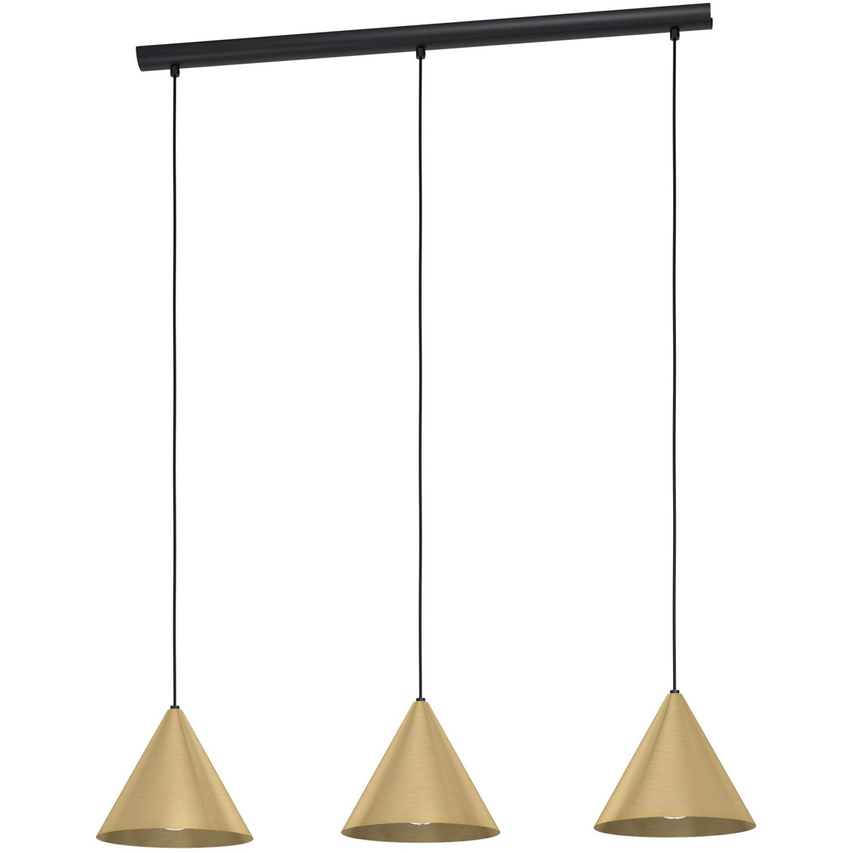 Narices 3 Light 31.5 inch Structured Black Linear Pendant Ceiling Light
