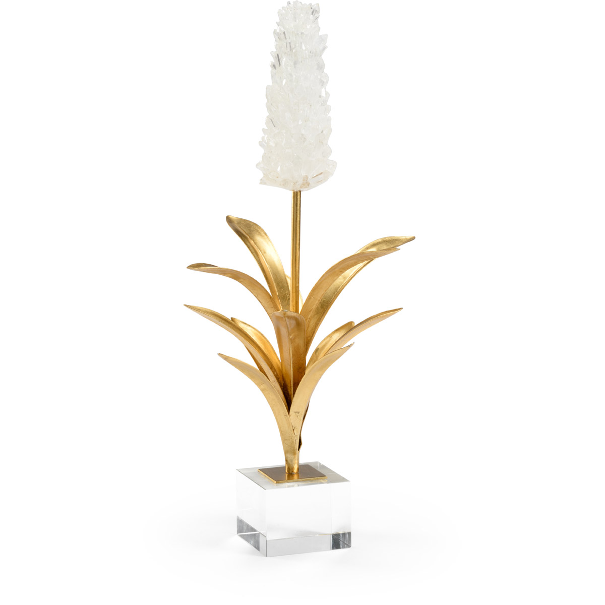 Chelsea House Natural/Antique Gold Leaf/Clear Hyacinth Accent