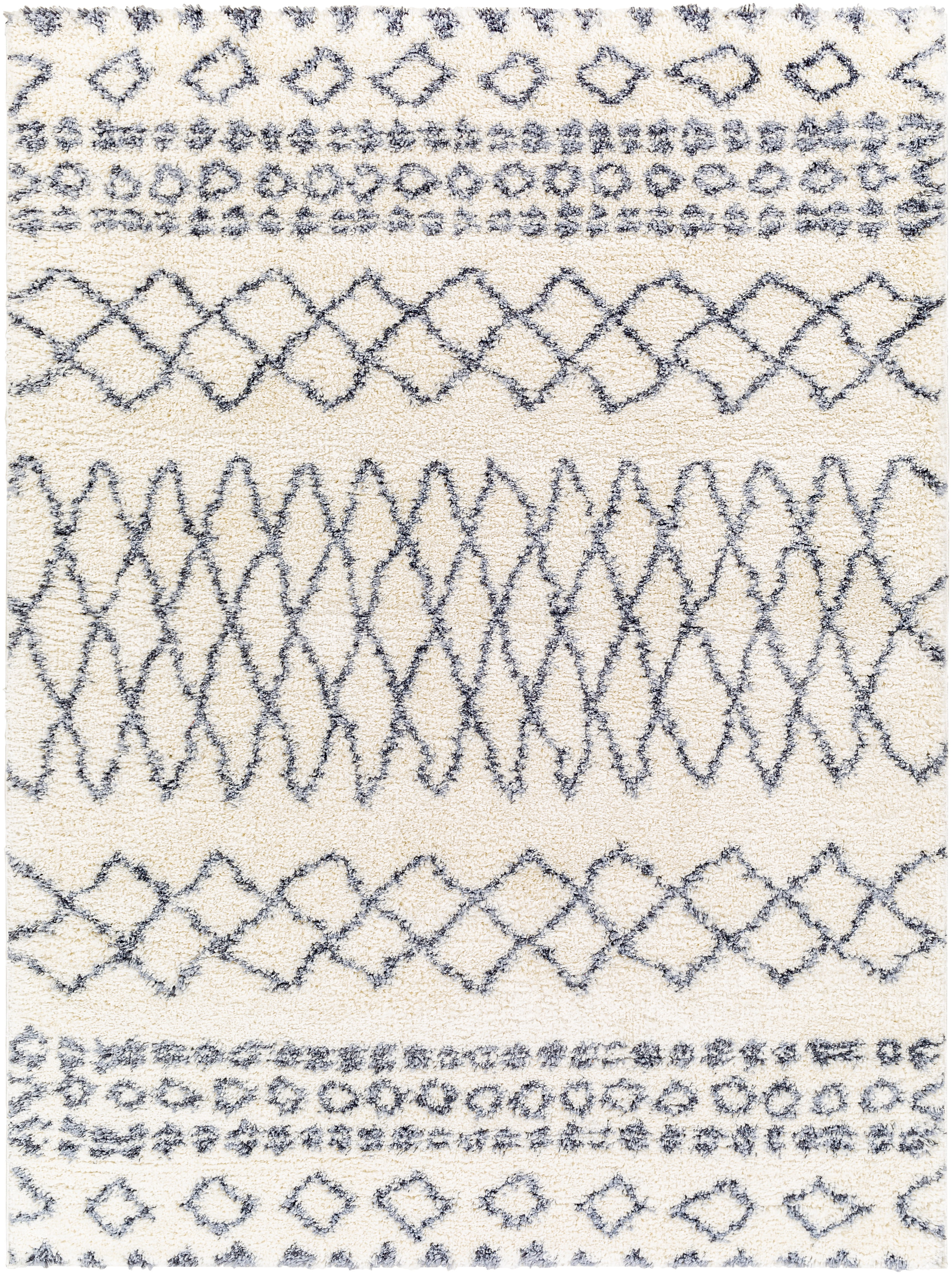 Puffy Shag 84 X 63 inch Light Grey Rug, Rectangle