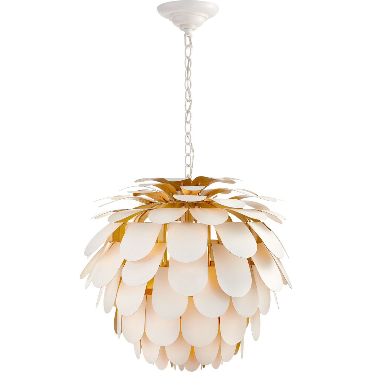 Chapman & Myers Cynara 1 Light 29 inch Plaster White Chandelier Ceiling Light in White with Gild, Large