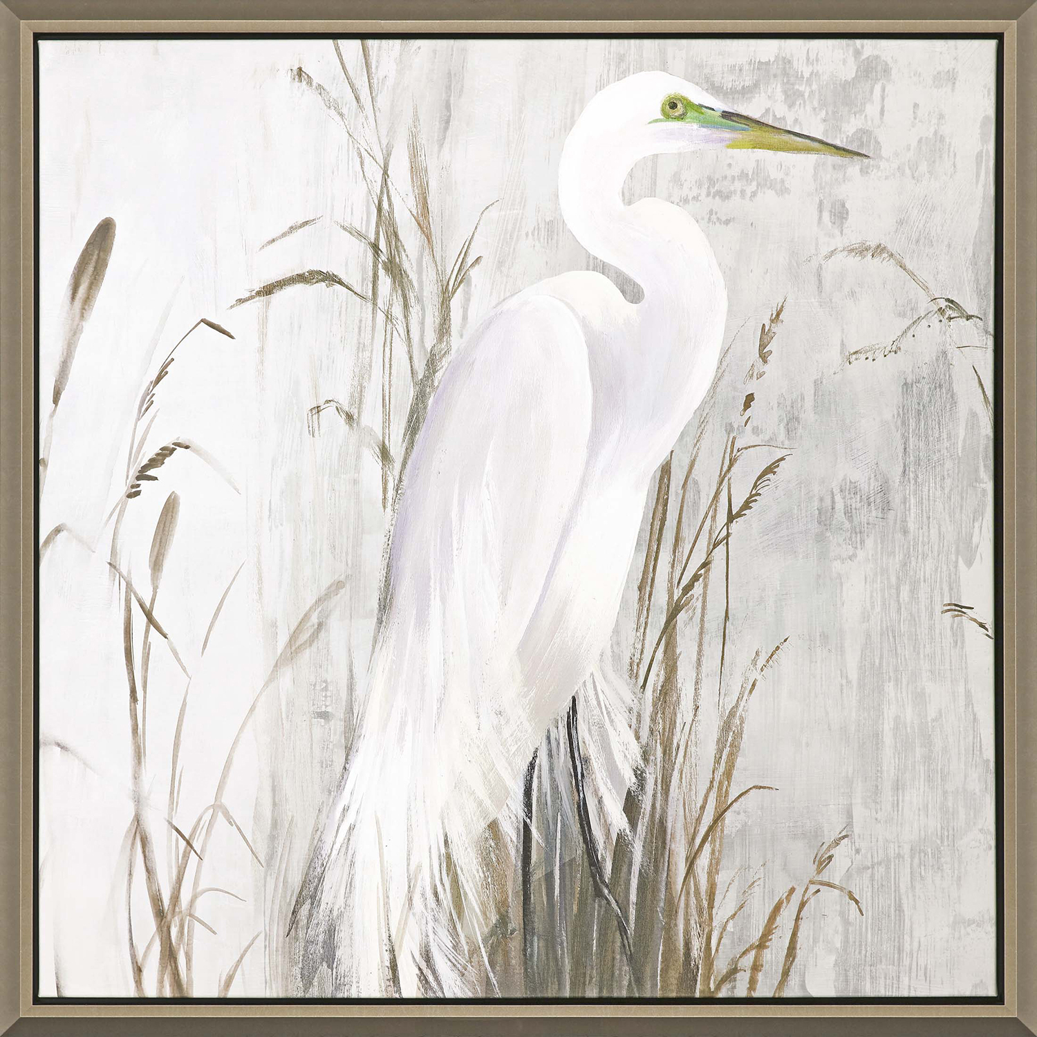 Animals Gray and Green and Brown and Beige Canvas