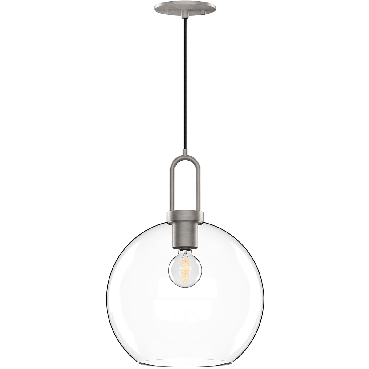 Alora Mood Soji 1 Light 9.88 inch Brushed Nickel Pendant Ceiling Light in Clear Glass