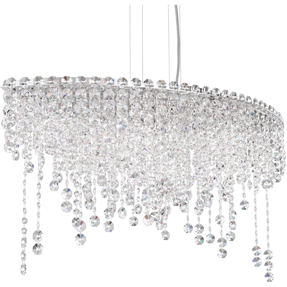 Chantant 6 Light 33 inch Polished Stainless Steel Linear Pendant Ceiling Light in Optic, Strand