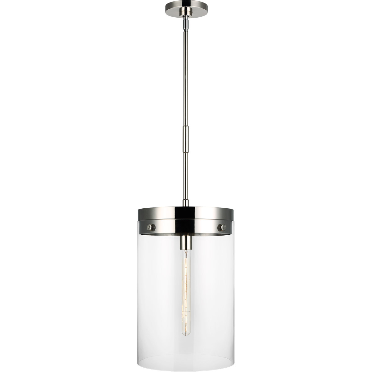 C&M by Chapman & Myers Garrett 1 Light 12.38 inch Polished Nickel Pendant Ceiling Light