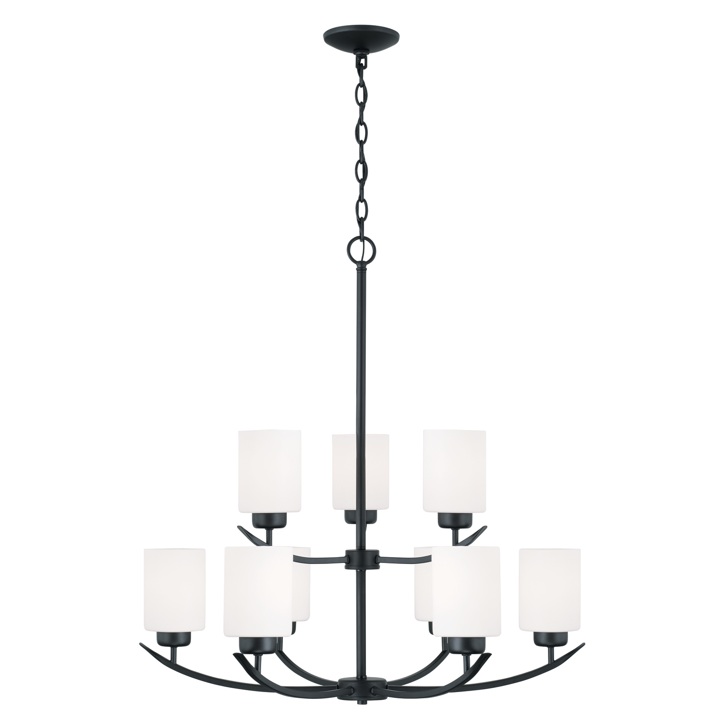 Dixon 9 Light 28 inch Matte Black Chandelier Ceiling Light