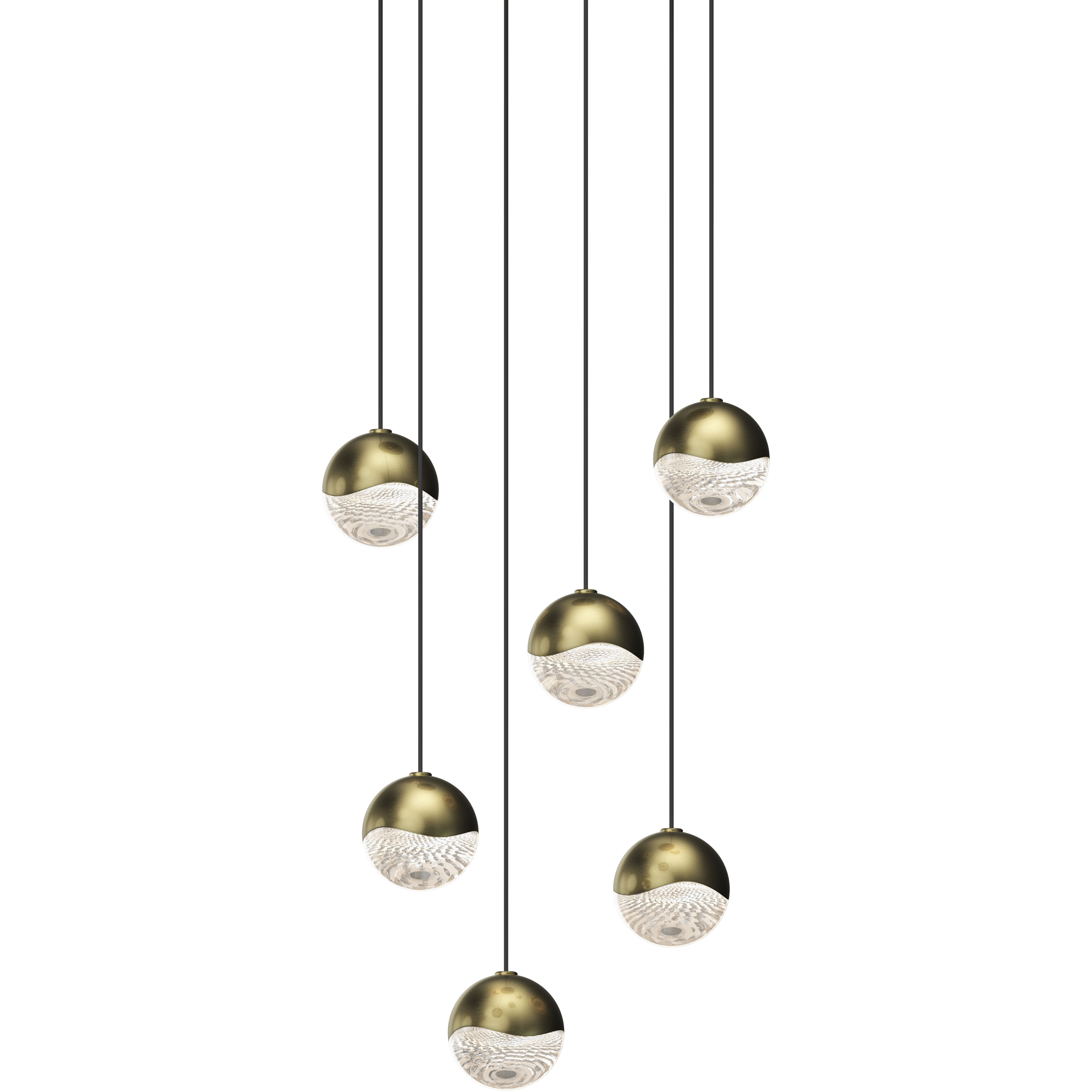Grapes LED 10.5 inch Brass Pendant Ceiling Light in Small