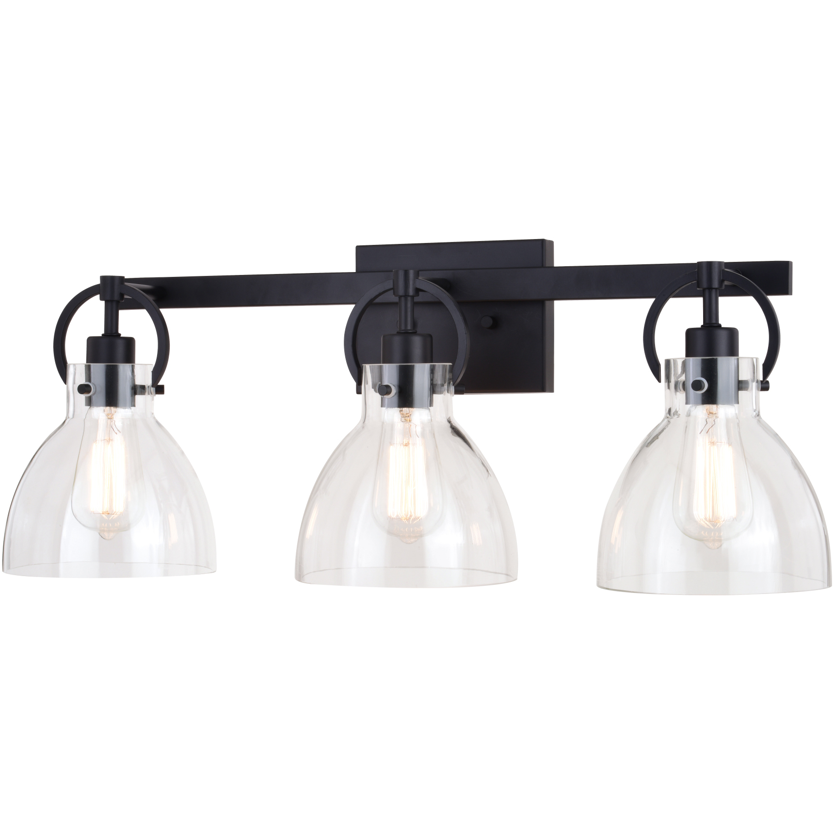 Ogden LED 25.5 inch Matte Black Bathroom Light Wall Light in 3