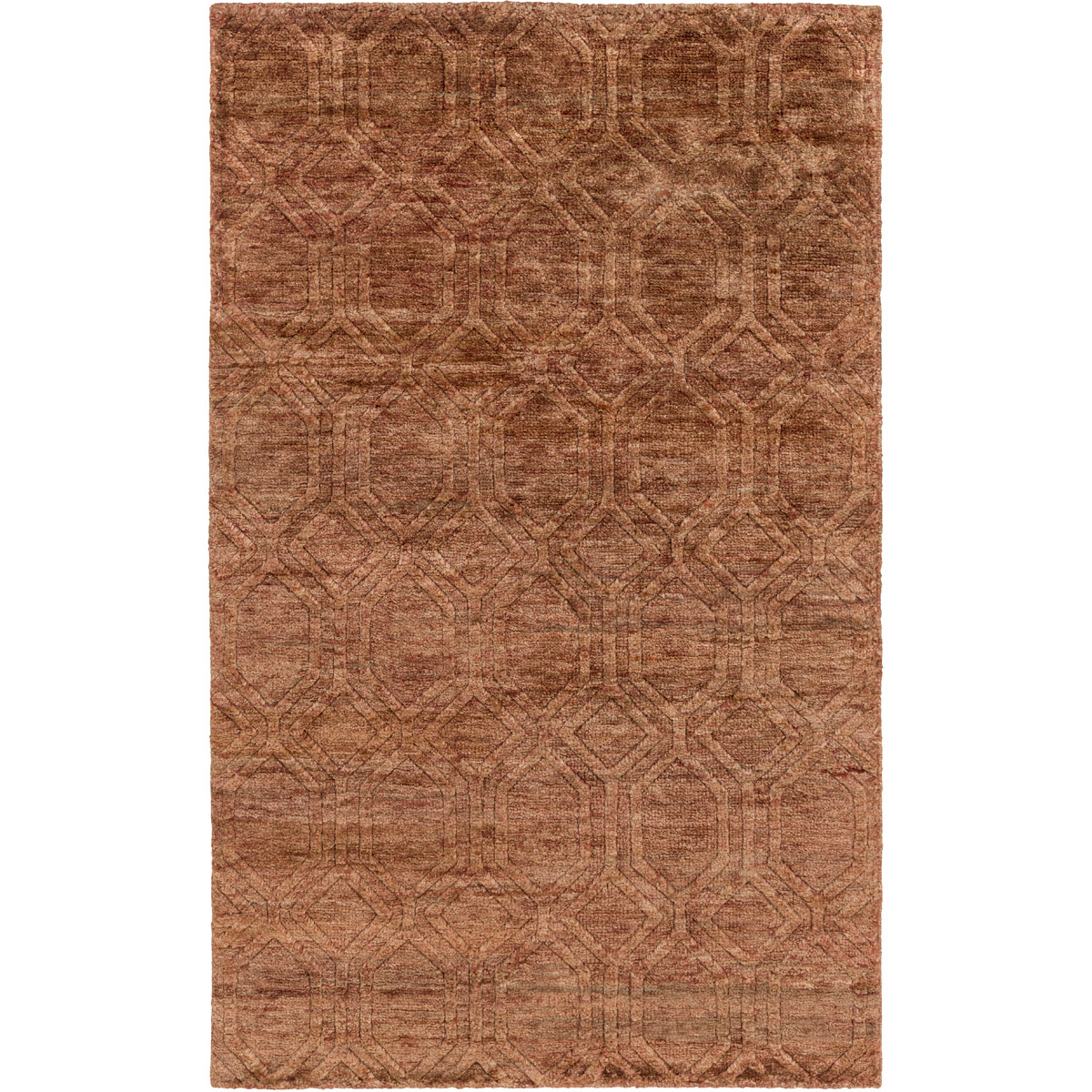 Galloway 96 X 60 inch Rust, Khaki, Dark Brown Rug