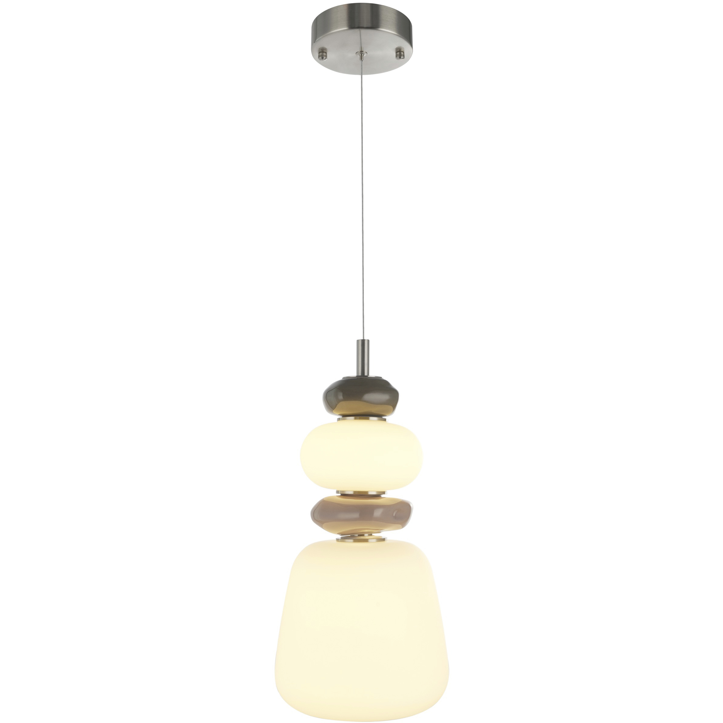 Strata LED 6.7 inch Satin Nickel Pendant Ceiling Light