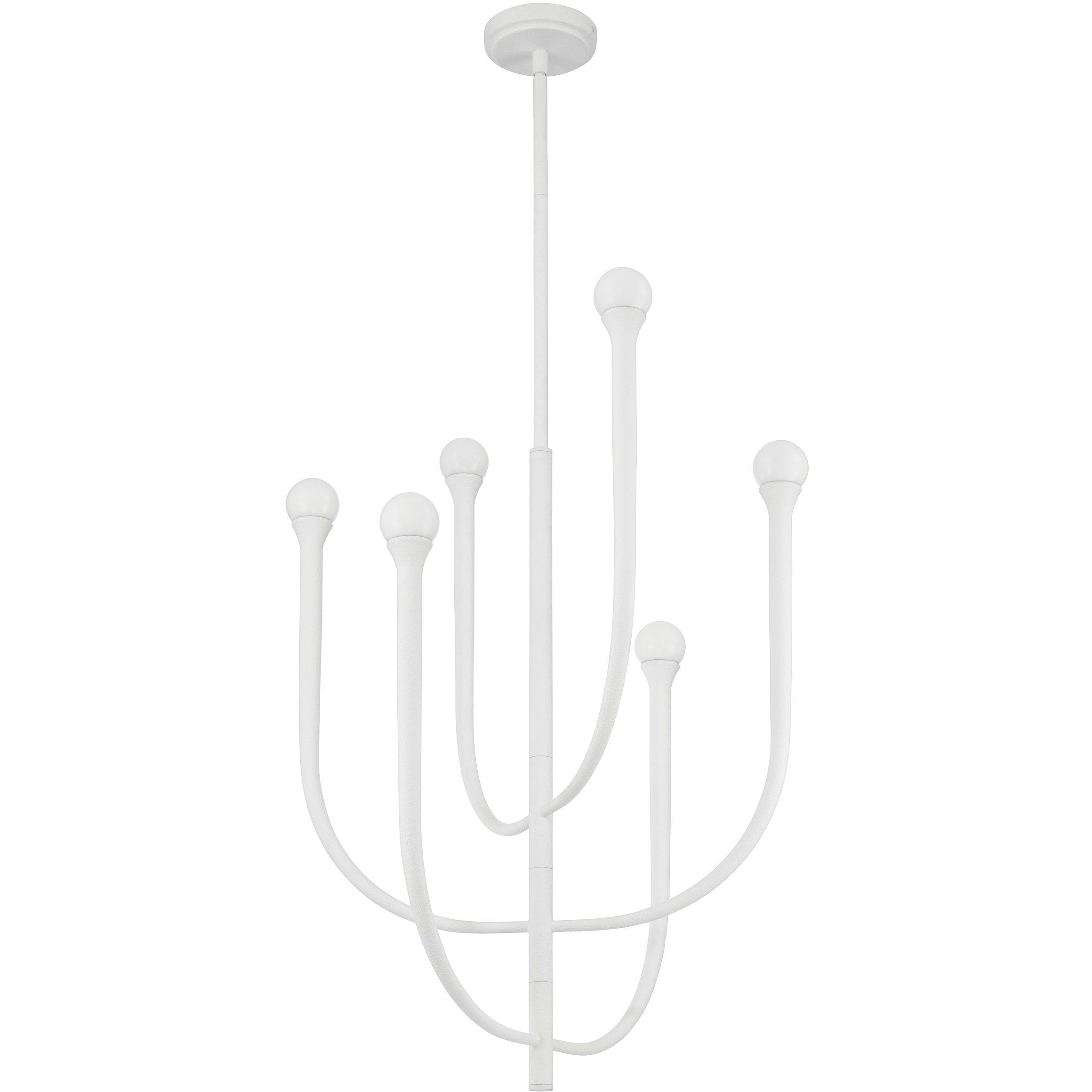 Dahlia LED 23 inch Plaster White Chandelier Ceiling Light
