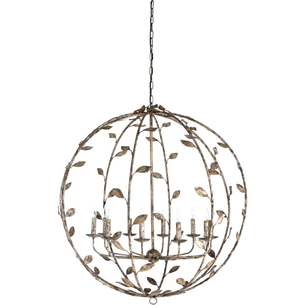 Wildwood 10 Light 41 inch Rustic Silver Leaf Chandelier Ceiling Light