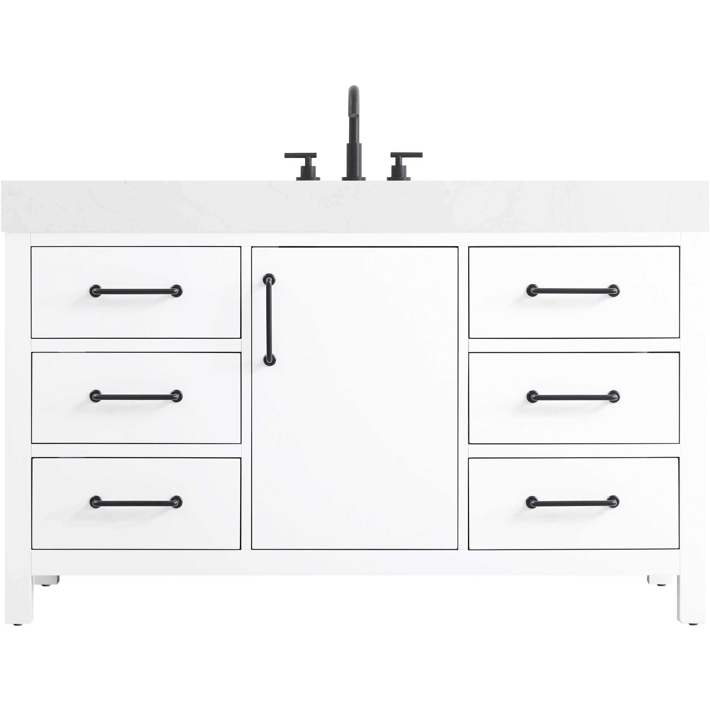 Nathan 54 X 34 inch White Bathroom Vanity Cabinet in 1