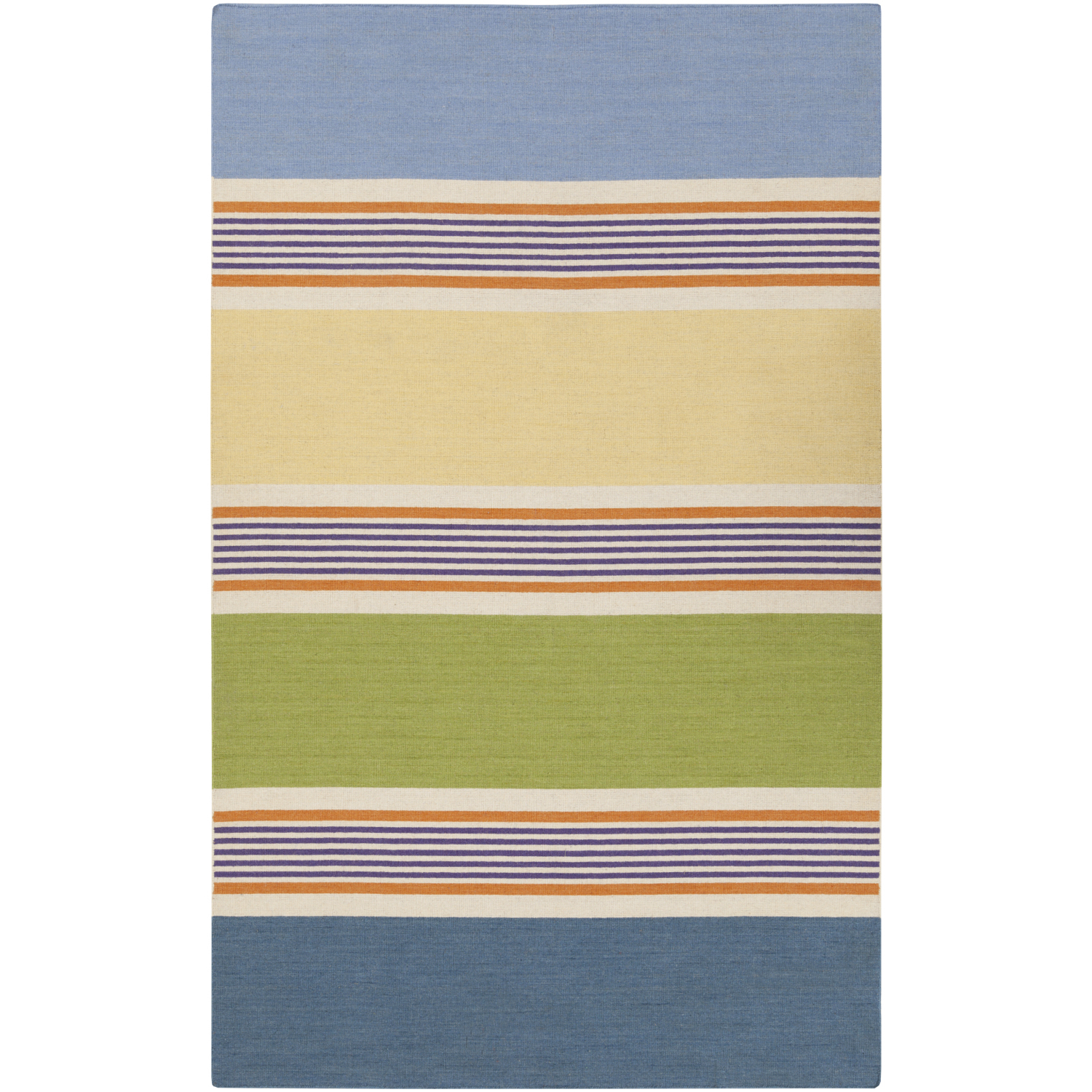 Calvin 66 X 42 inch Light Beige/Mustard/Medium Purple/Light Olive/Blue Handmade Rug