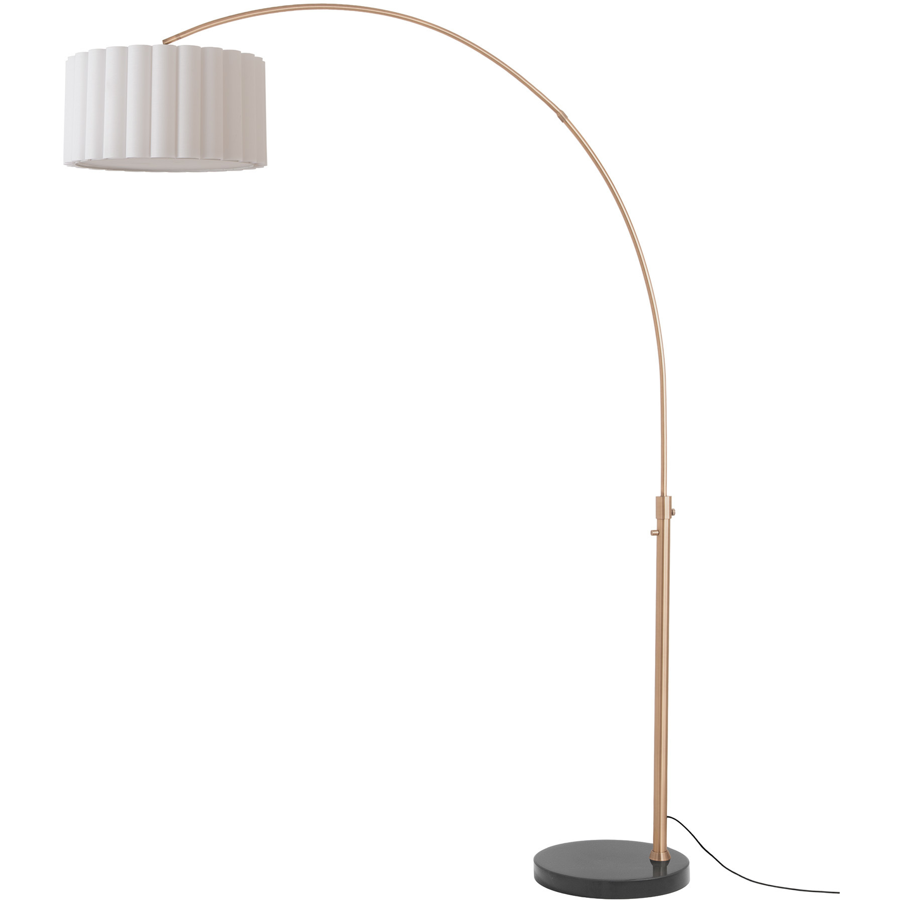 Scallop 92 inch 14 watt Weathered Brass and Black Arc Floor Lamp Portable Light