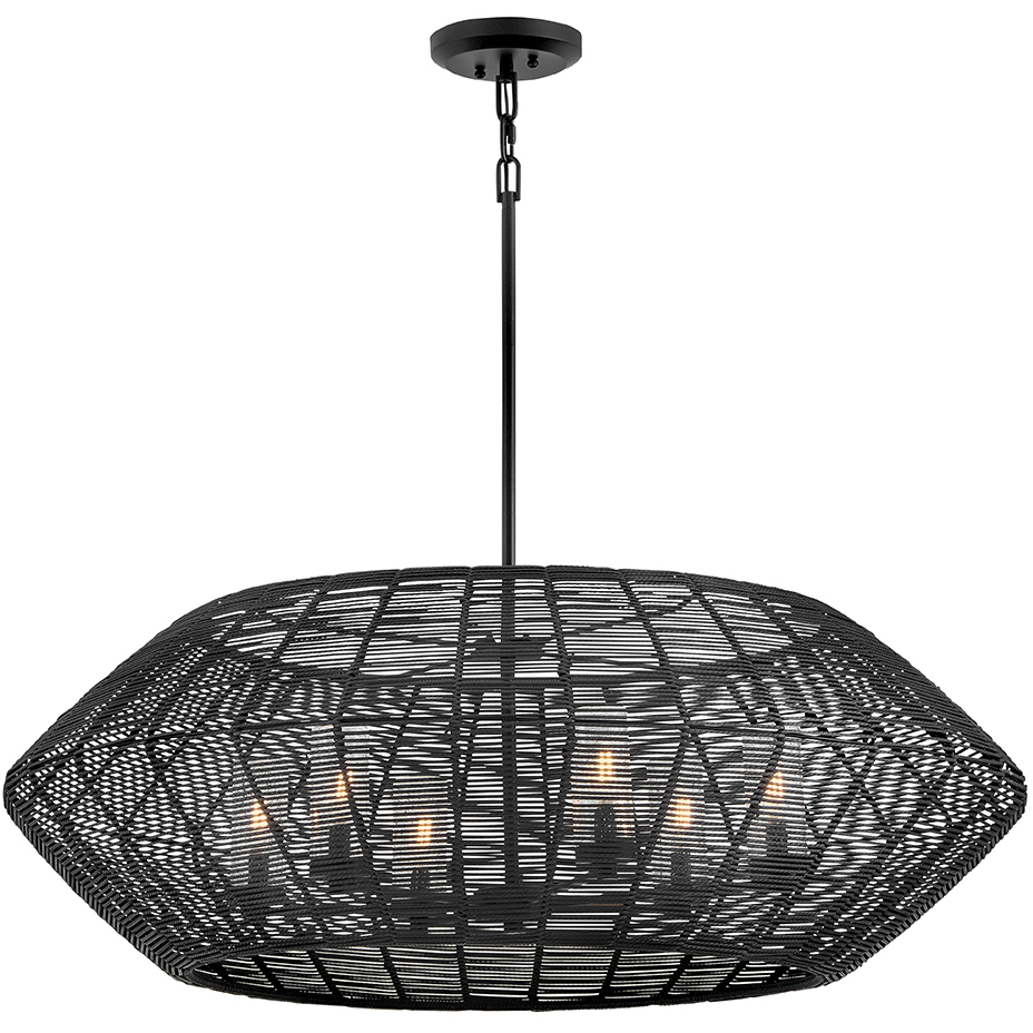 Open Air Luca 6 Light 42.25 inch Black Outdoor Chandelier, Large