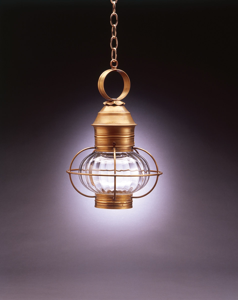 Onion 1 Light 10.5 inch Antique Brass Outdoor Ceiling Light in Clear Seedy Glass