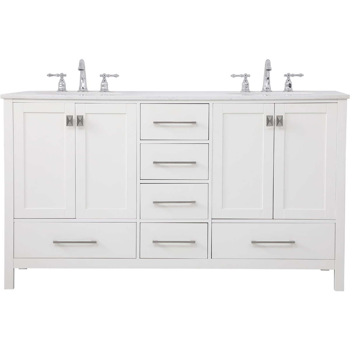 Irene 60 X 22 X 34 inch White Vanity Sink Set