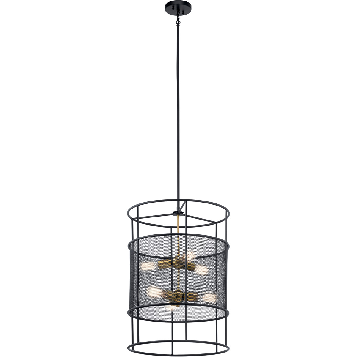 Piston 6 Light 18 inch Black Foyer Pendant Ceiling Light