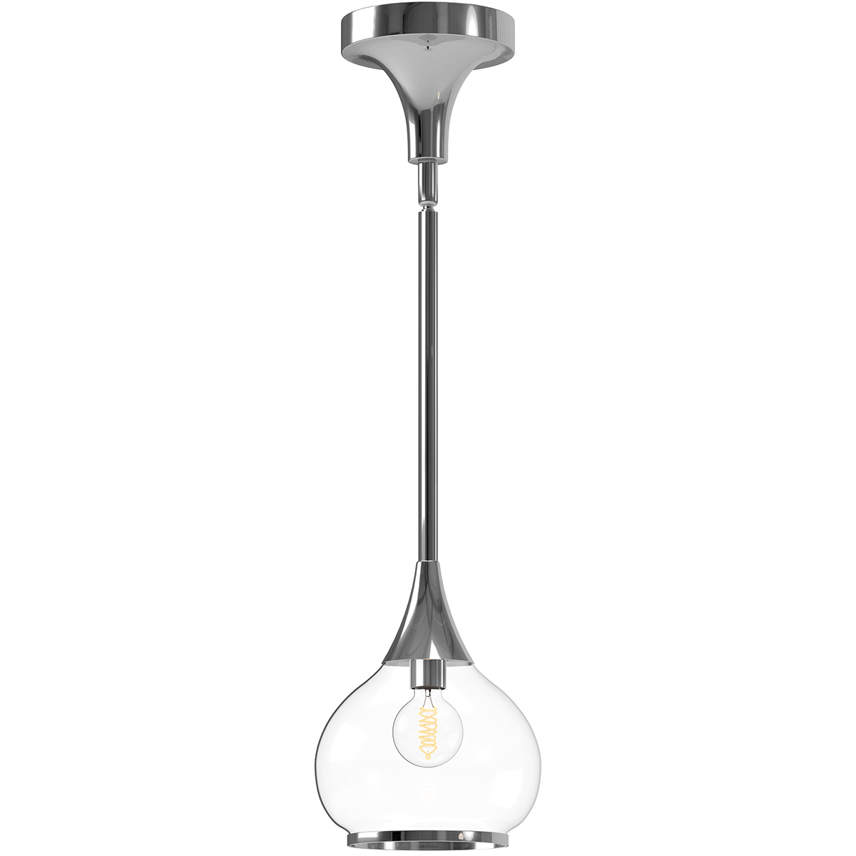 Alora Mood Hazel 1 Light 6.63 inch Chrome Pendant Ceiling Light in Clear Glass
