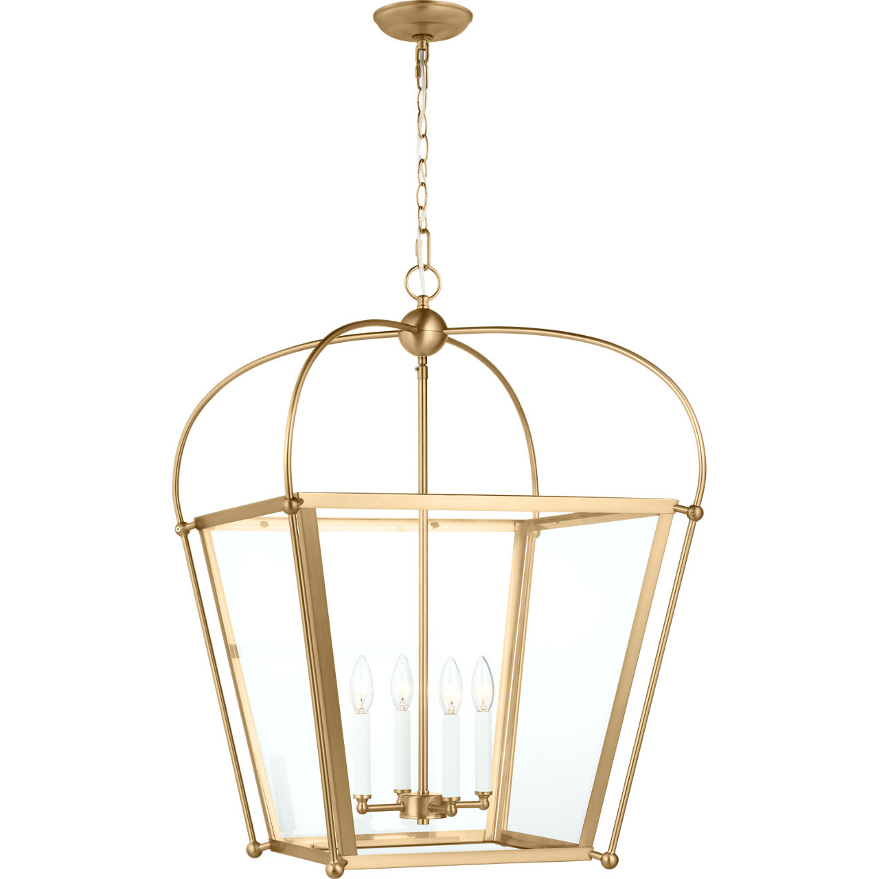 C&M by Chapman & Myers Charleston 4 Light 21 inch Satin Brass Pendant Ceiling Light