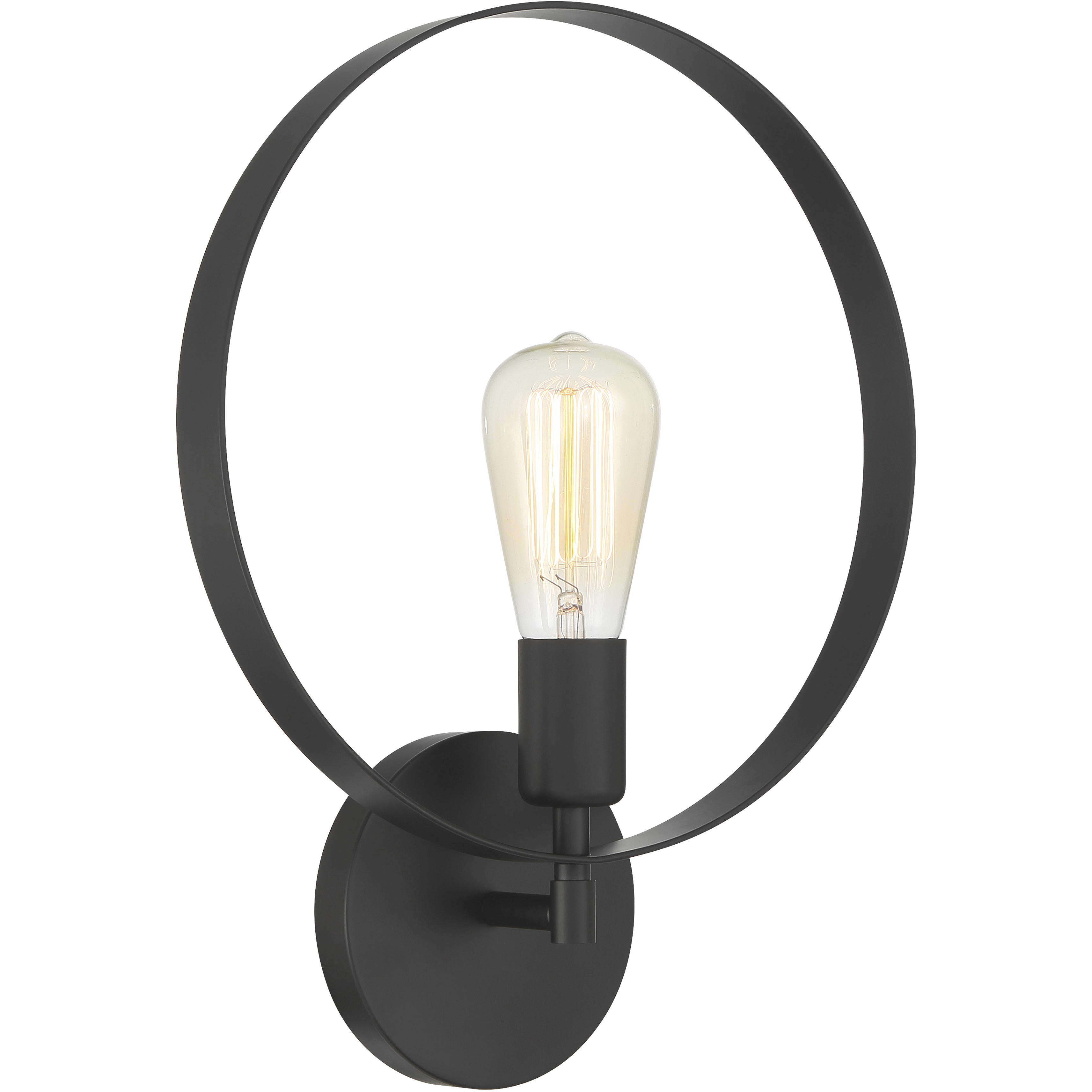 Hoop 1 Light 12 inch Matte Black Wall Sconce Wall Light