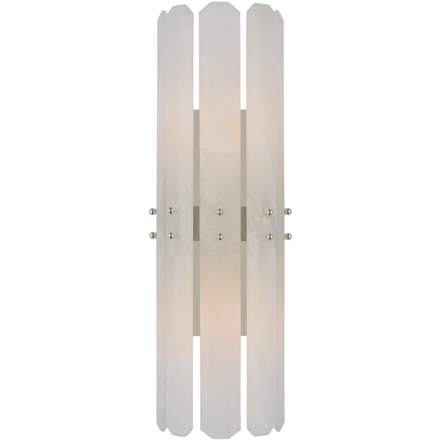 AERIN Bonnington 2 Light 7.5 inch Polished Nickel Tall Sconce Wall Light in Alabaster