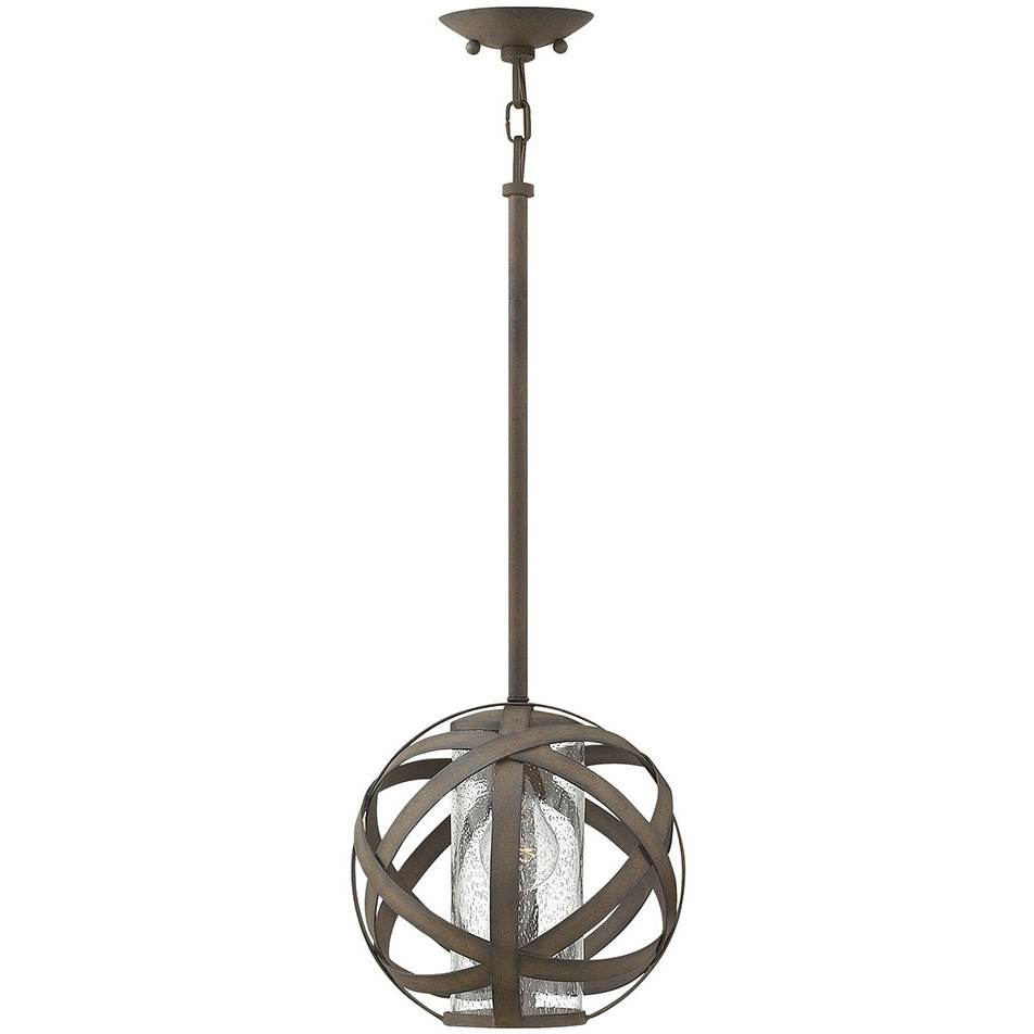 Open Air Carson 1 Light 10 inch Vintage Iron Outdoor Pendant
