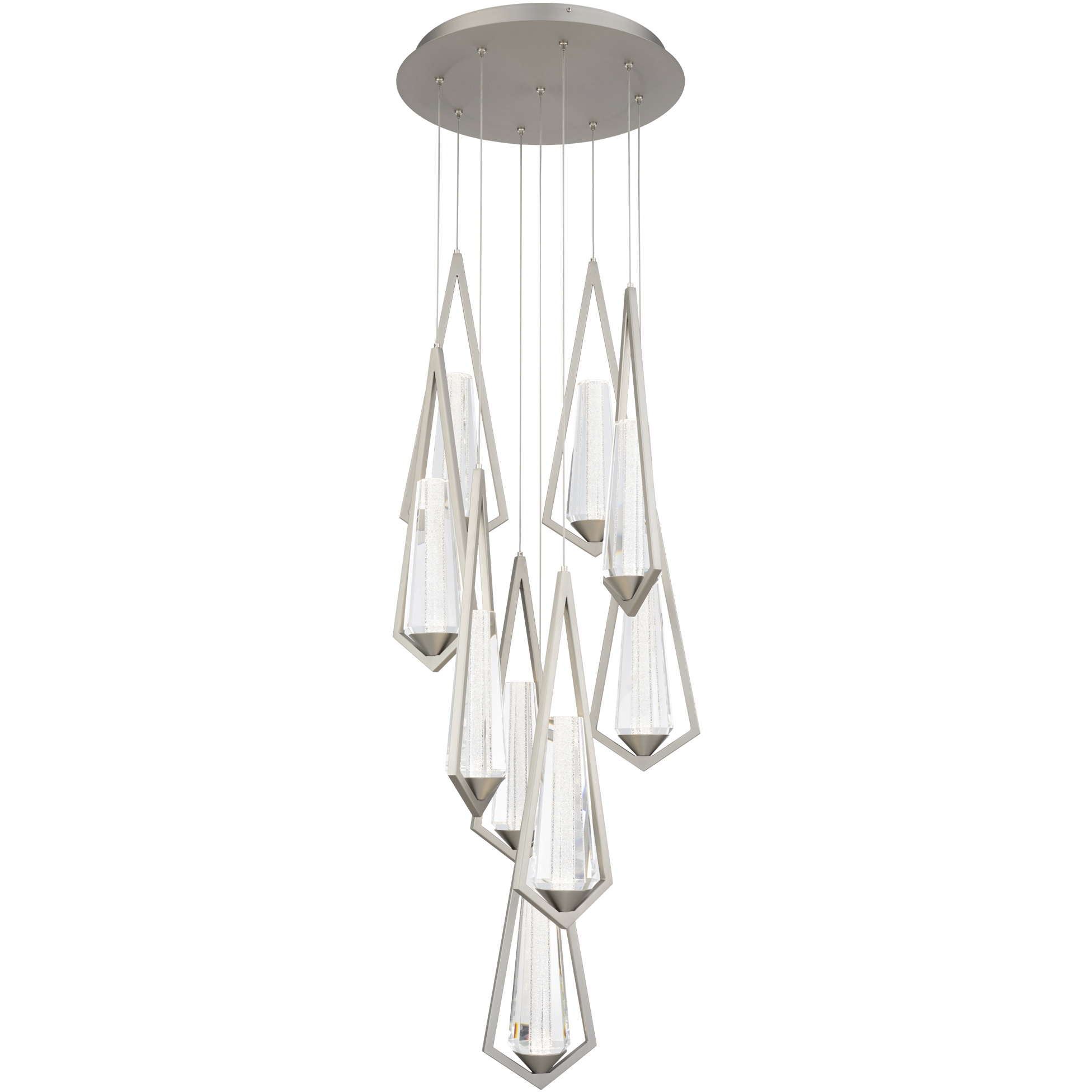 Beyond Devotion LED 17 inch Satin Nickel Multi-Light Pendant Ceiling Light