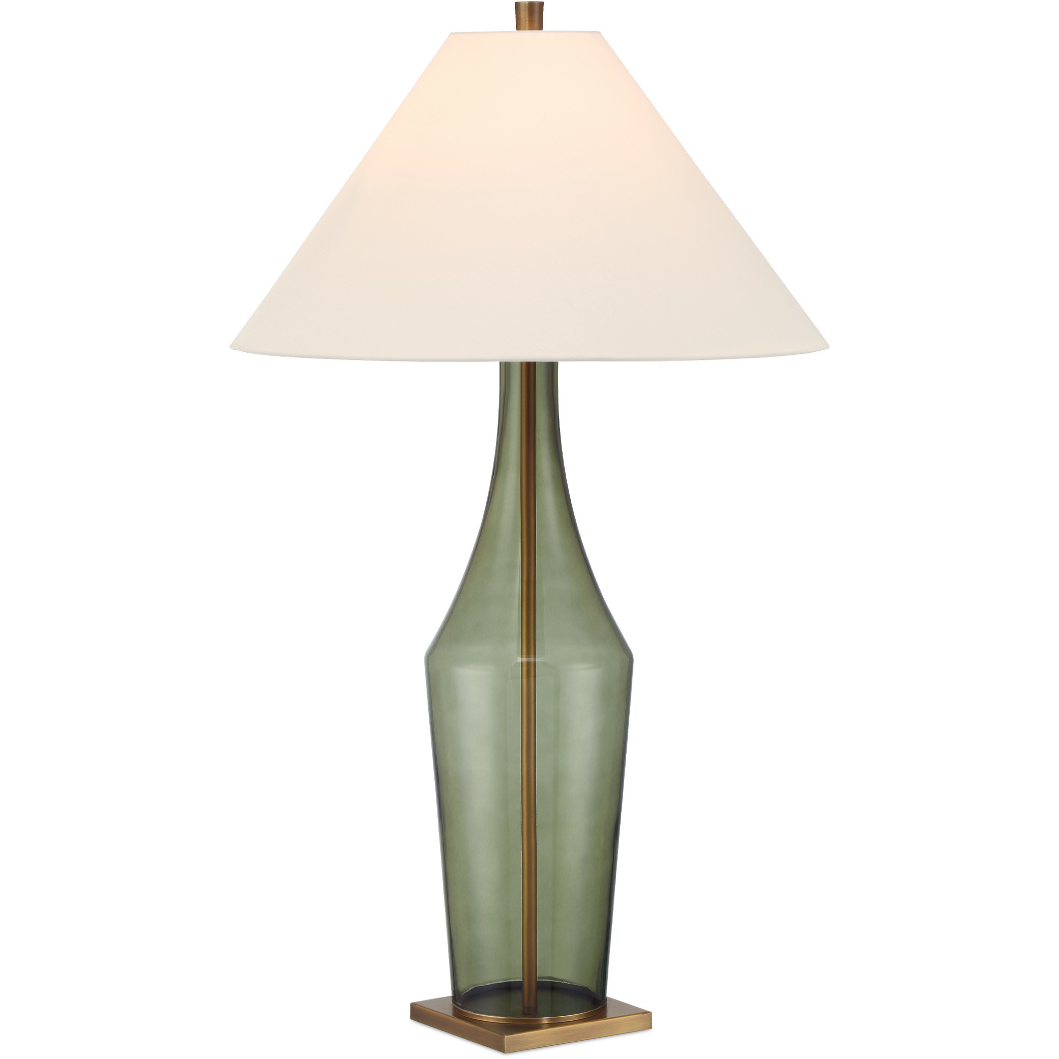 Olive Green 34 inch 150 watt Green and Antique Brass Table Lamp Portable Light