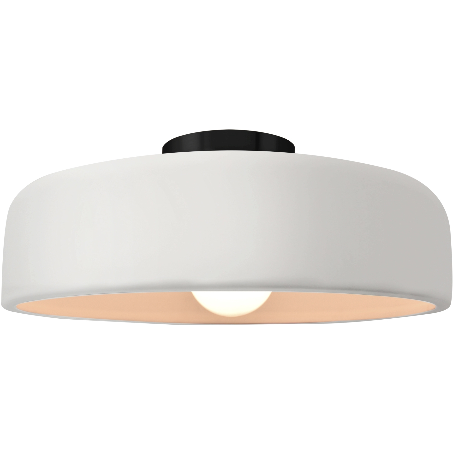 Radiance Collection - Spire 1 Light 13 inch Bisque and Matte Black Semi-Flush Ceiling Light, Form+Finish+Function