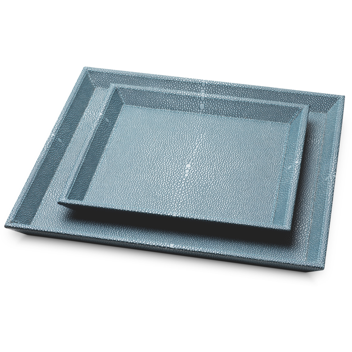 Scaleo Blue Faux Shagreen Desk Tray