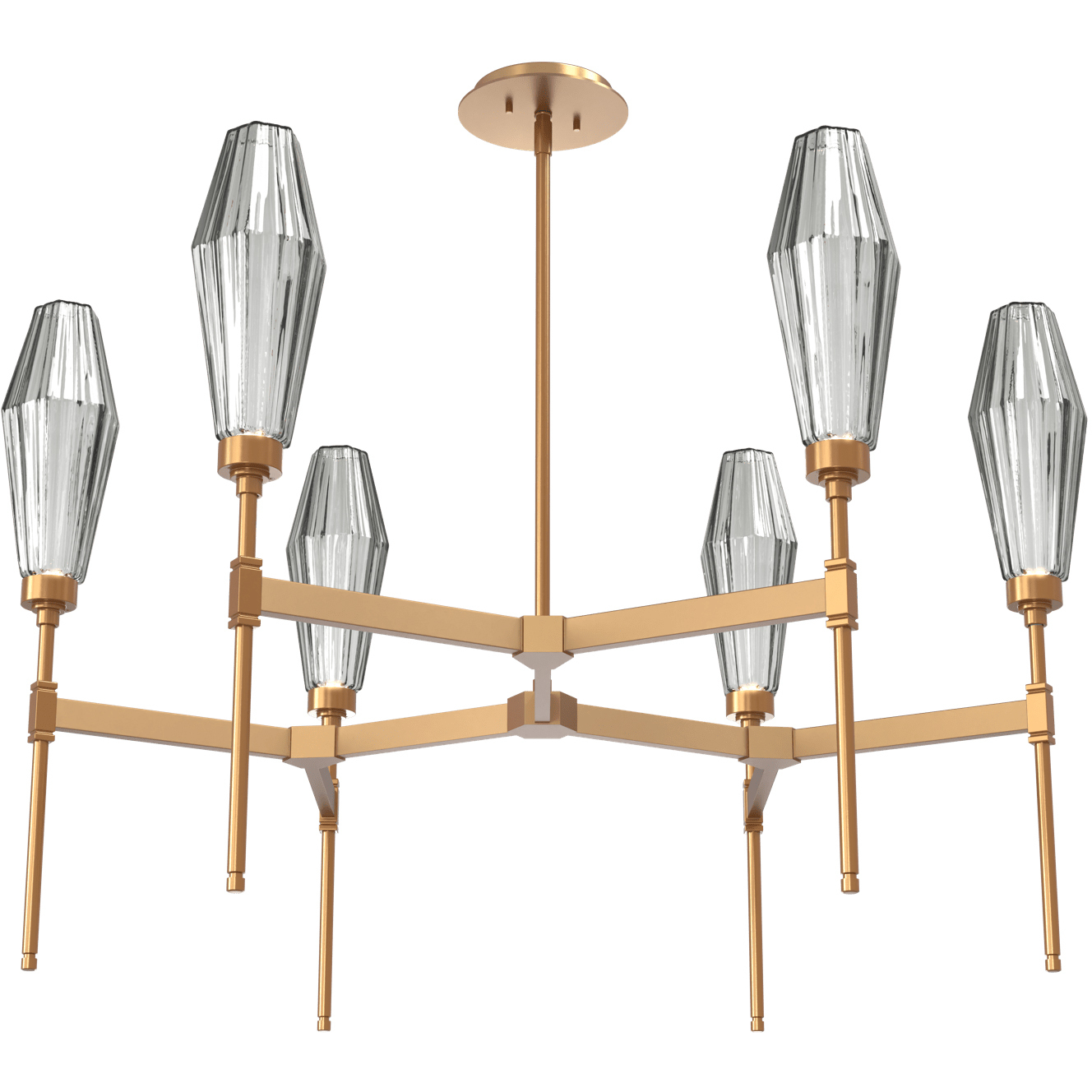 Aalto LED Novel Brass Chandelier Ceiling Light, Round