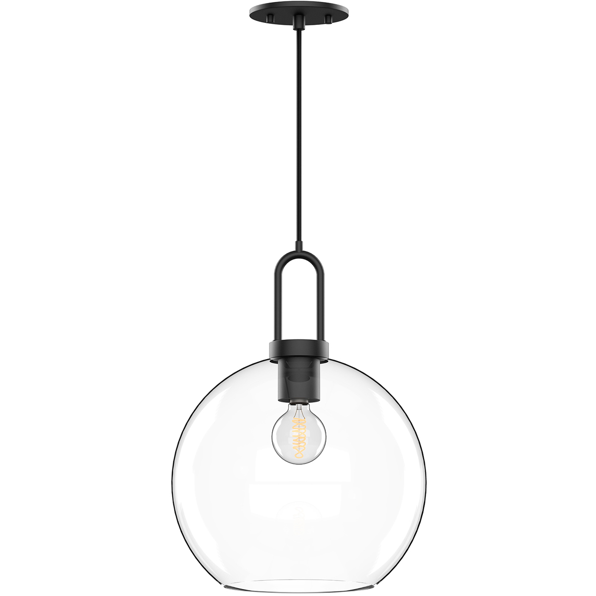 Alora Mood Soji 1 Light 9.88 inch Matte Black Pendant Ceiling Light in Clear Glass
