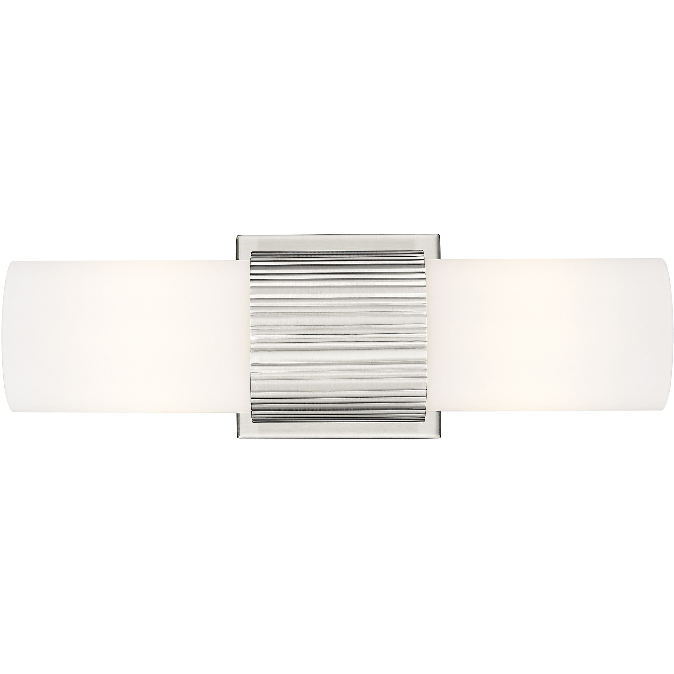 Bolivar 2 Light 4 inch Satin Nickel Bath Vanity Light Wall Light in Matte White Glass