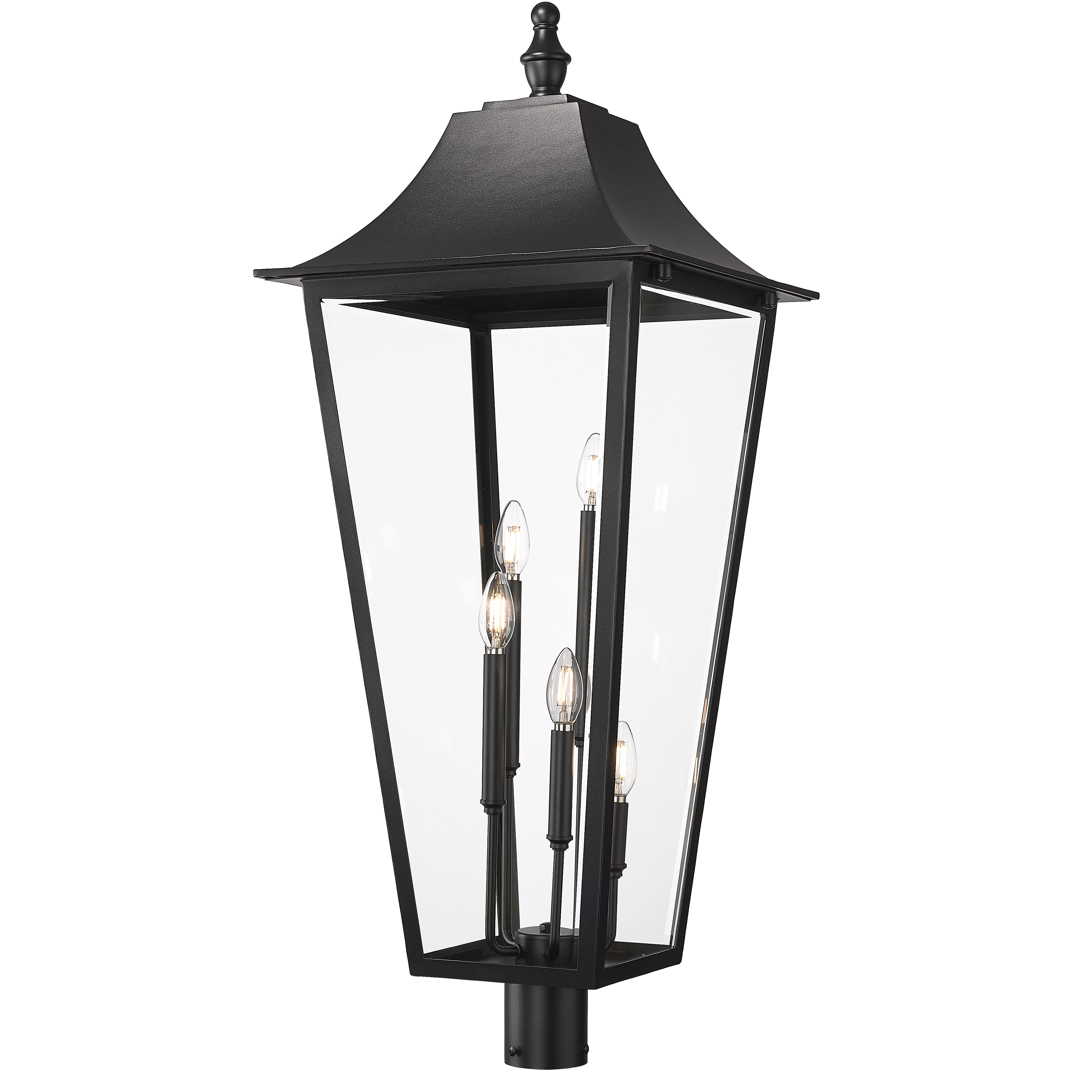 Gannon 5 Light 40.25 inch Black Outdoor Post Mounted Fixture candelabra