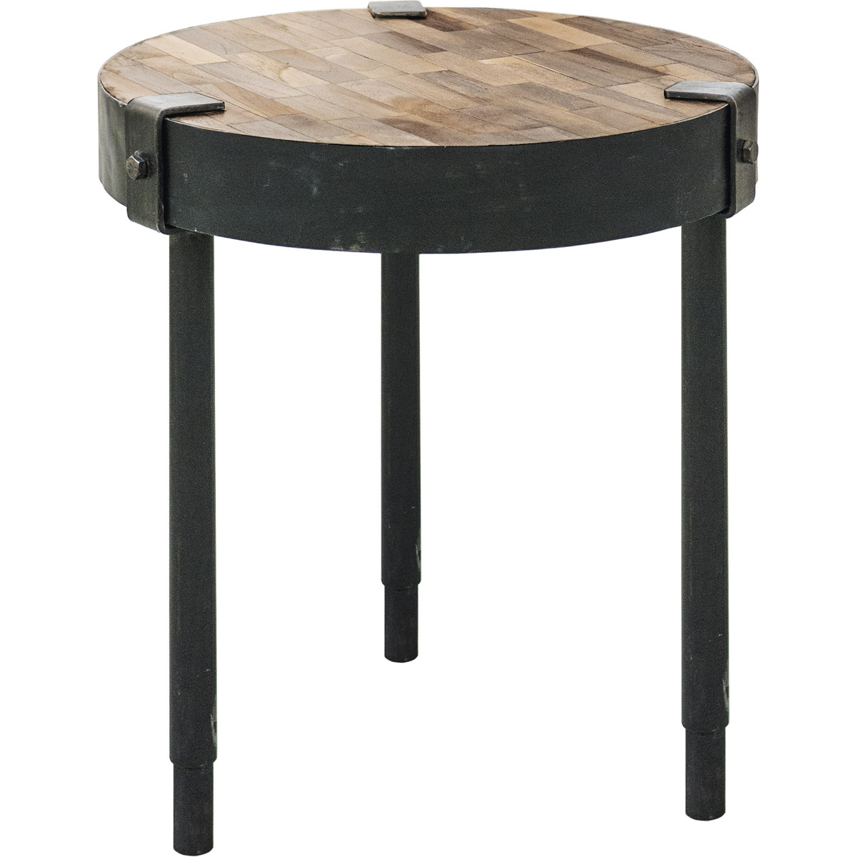 Seebach 18 X 18 inch Rusted Metal and Weathered Wood Side Table
