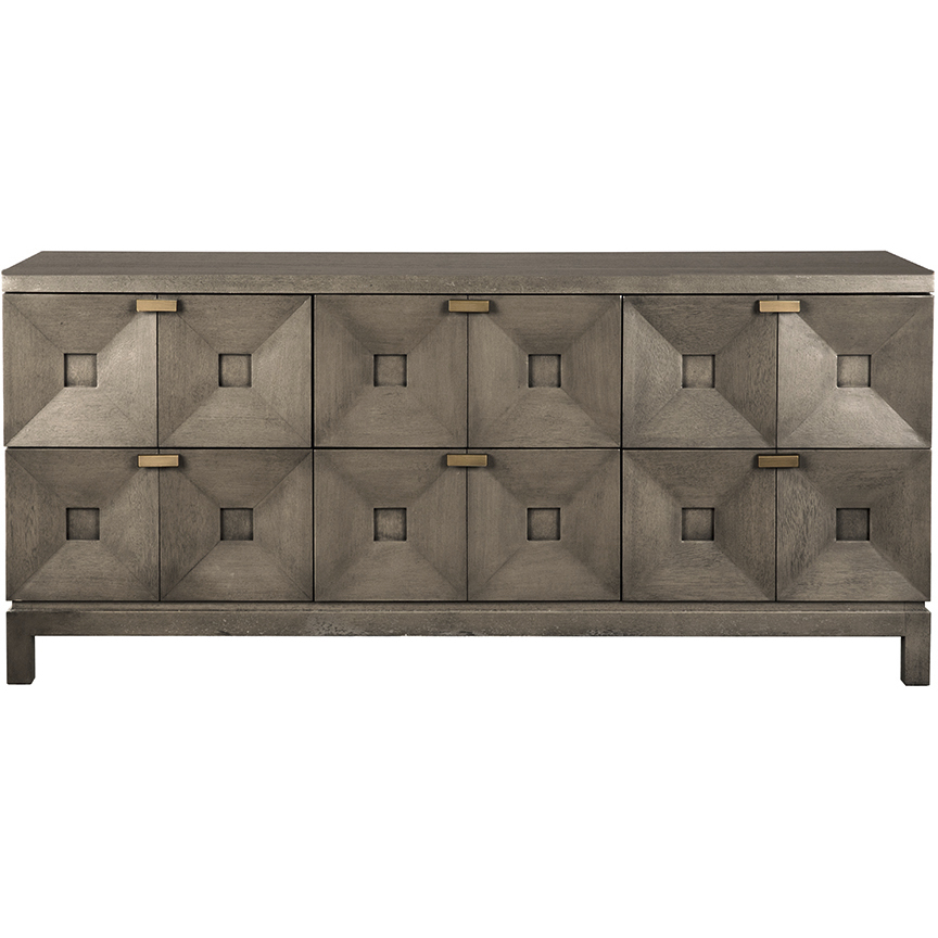 Musashi 72 X 22 inch Greige Walnut and Brass Console