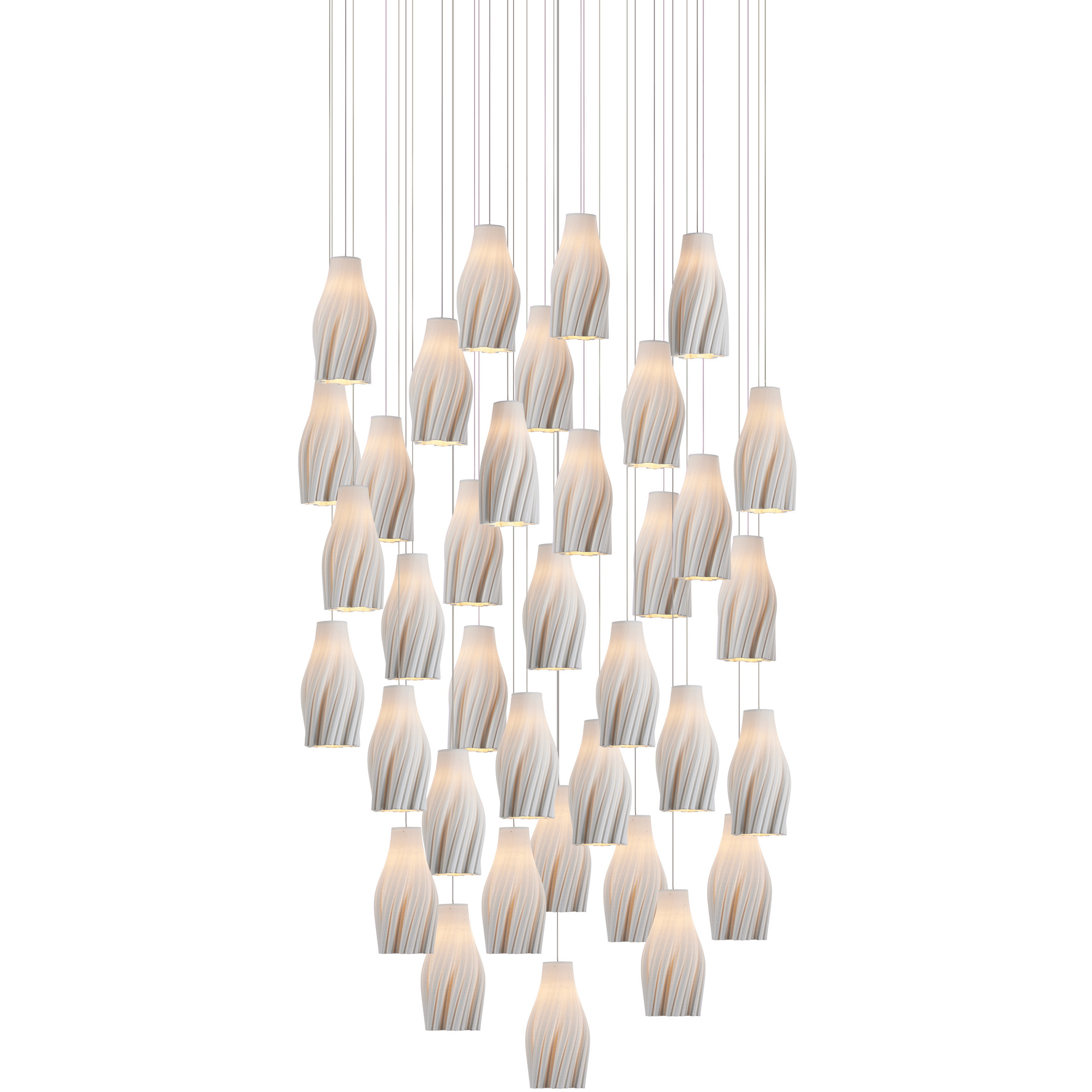 Posh 36 Light 33 inch Silver Multi-Drop Pendant Ceiling Light