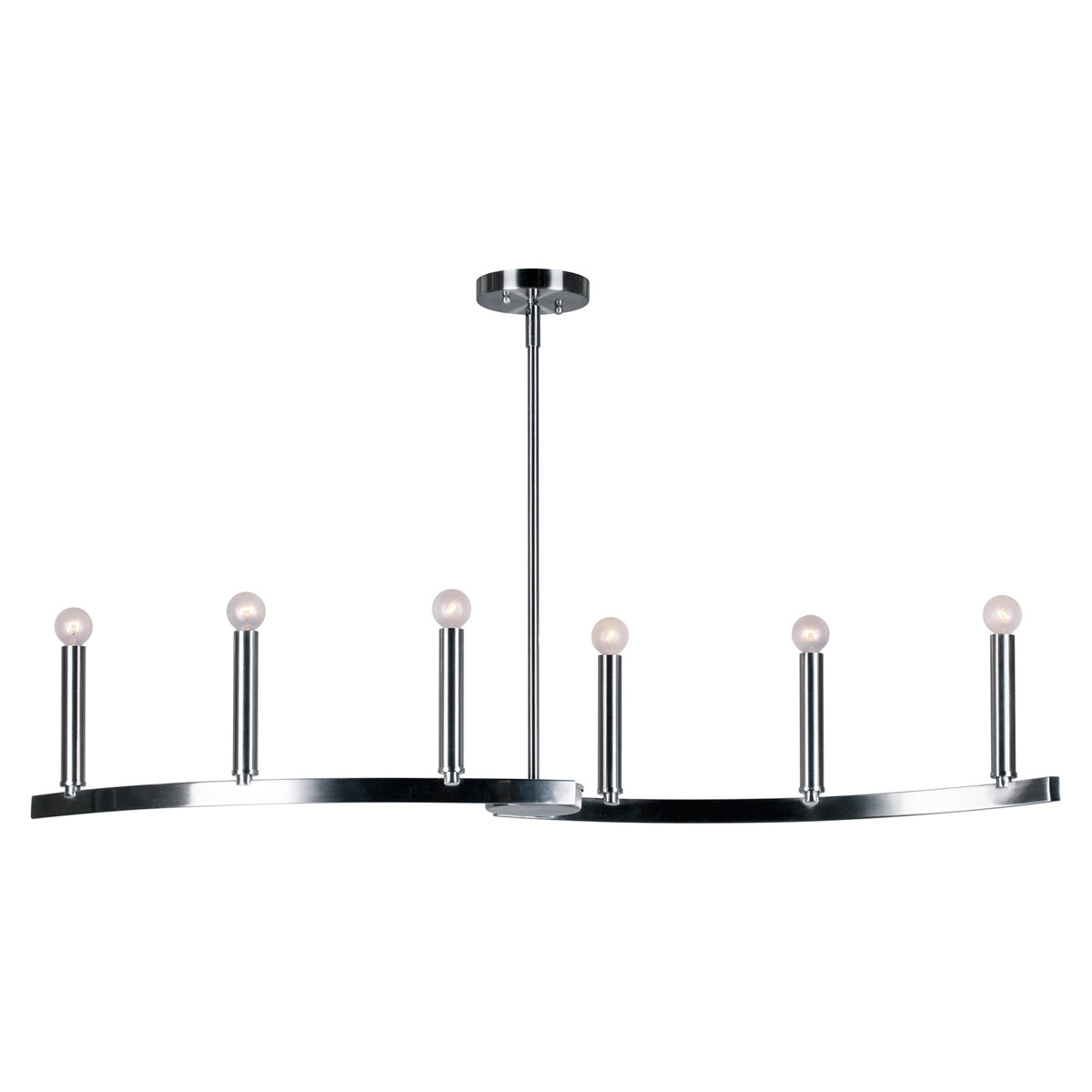 Signature 6 Light 41.5 inch Brushed Nickel Island Pendant Ceiling Light