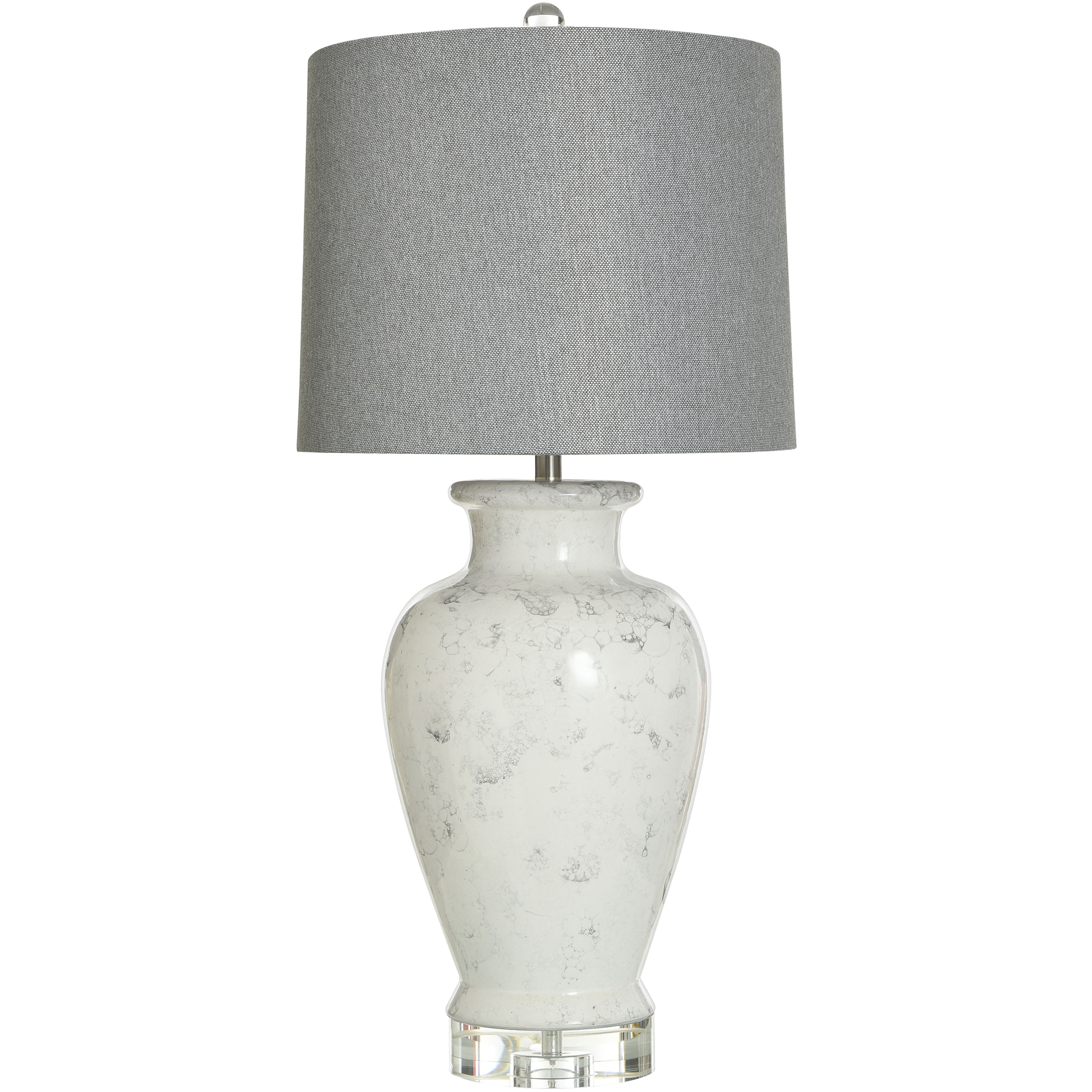 Julian 38 inch 150.00 watt White and Grey and Clear Table Lamp Portable Light