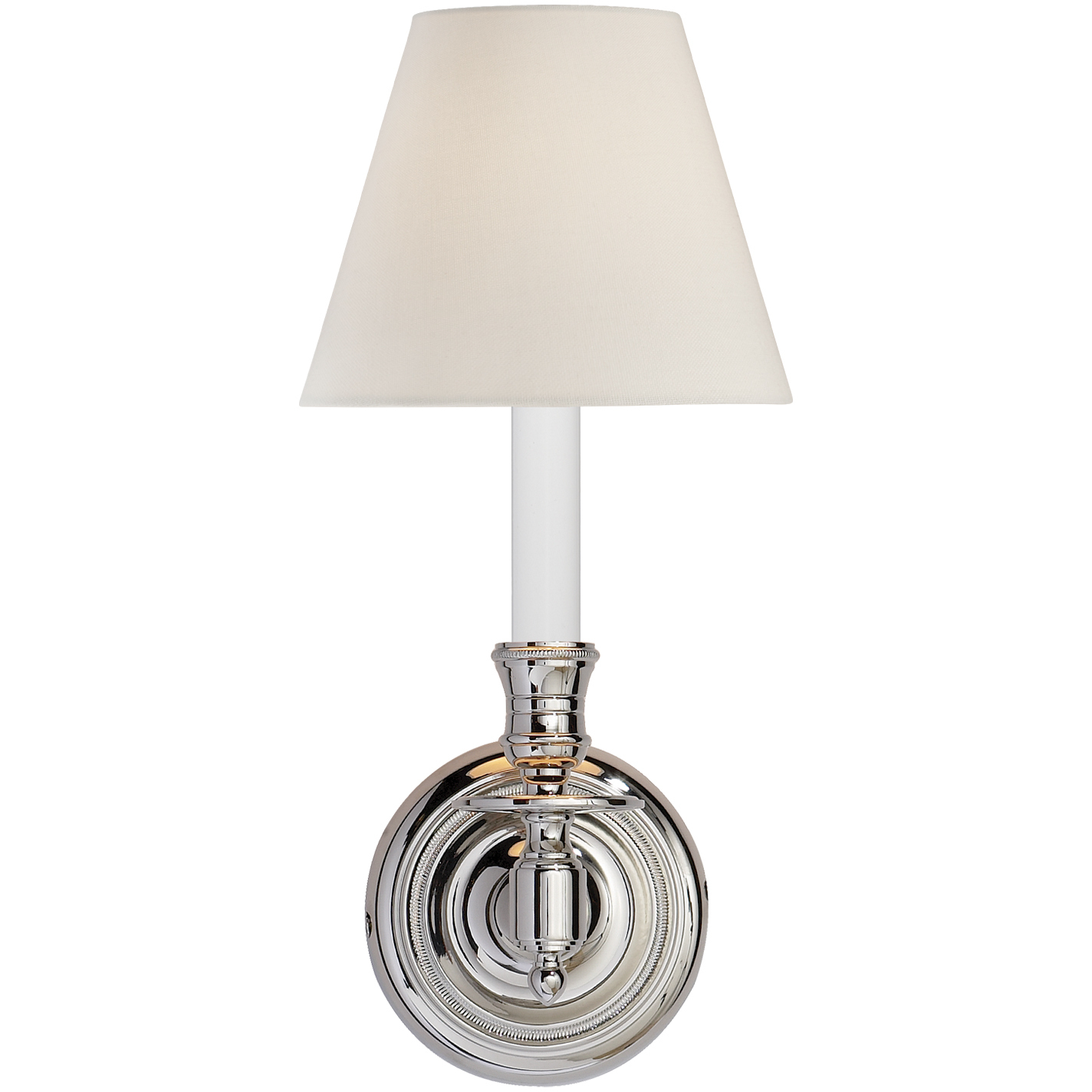 French Library2 1 Light 6 inch Polished Nickel Single Sconce Wall Light in Linen 1