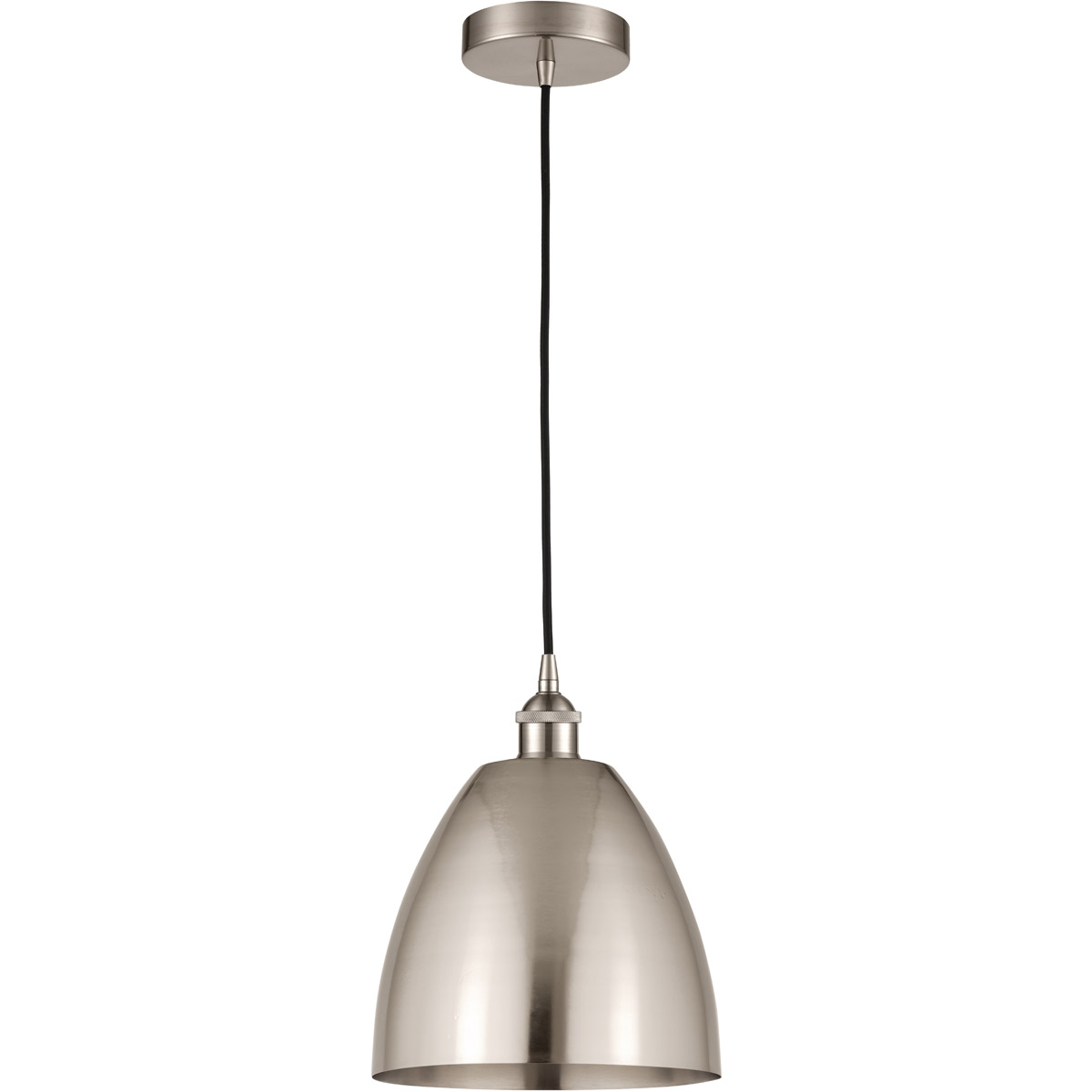 Edison Dome LED 9 inch Brushed Satin Nickel Mini Pendant Ceiling Light