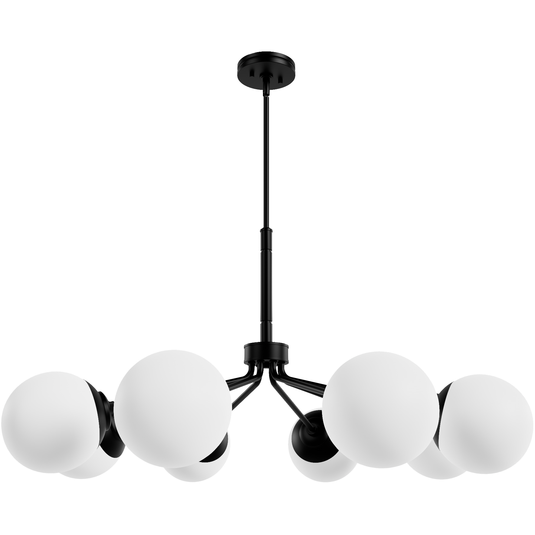 Hepburn 8 Light 40 inch Matte Black Chandelier Ceiling Light, Extra Large