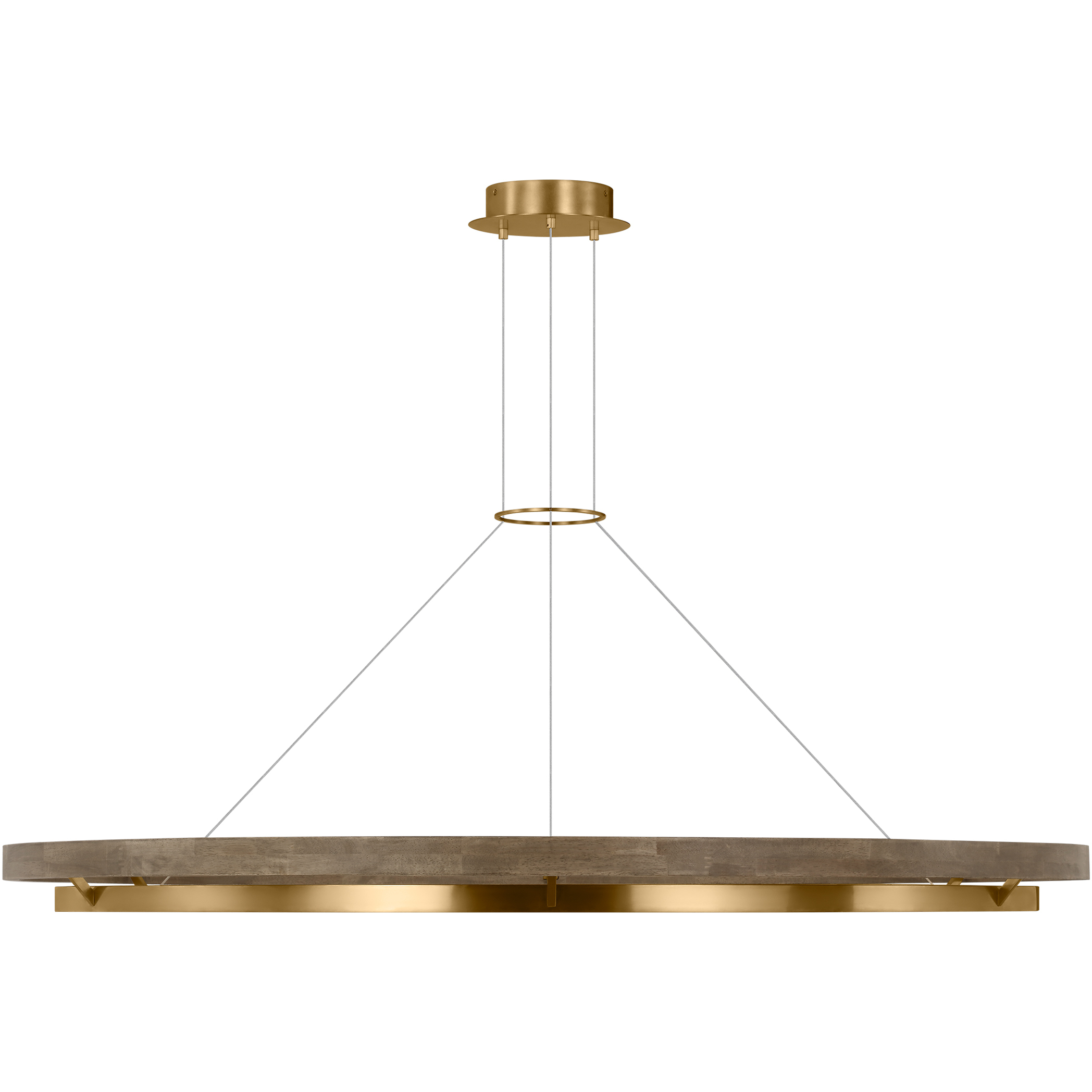 Sean Lavin Grace 1 Light 65 inch Natural Brass/Weathered Oak Chandelier Ceiling Light